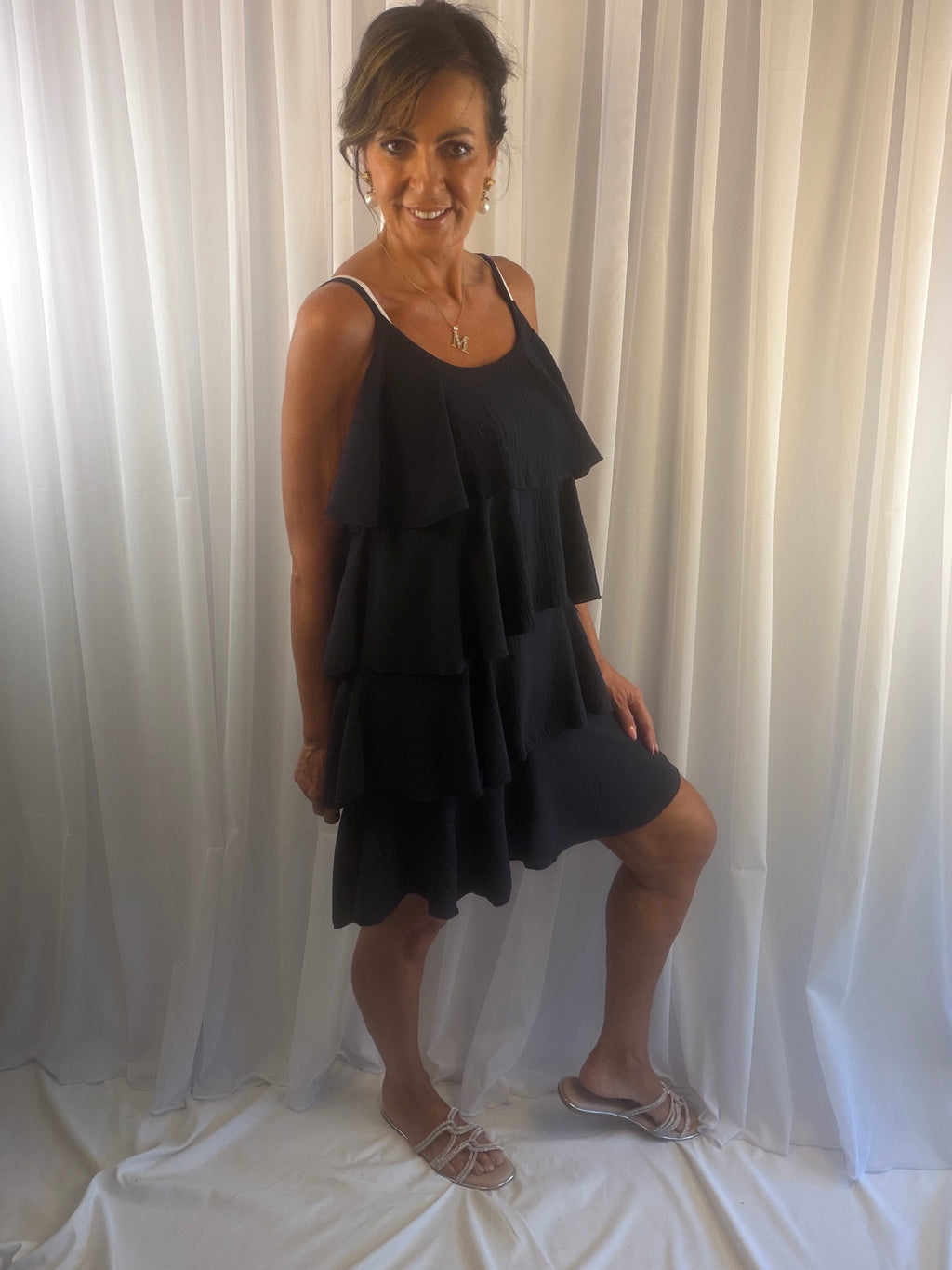 Roxy Ruffle tiered dress (short)