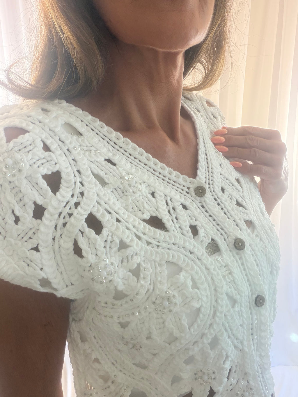 Carina crochet embellished  waistcoat