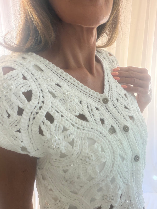 Carina crochet embellished  waistcoat