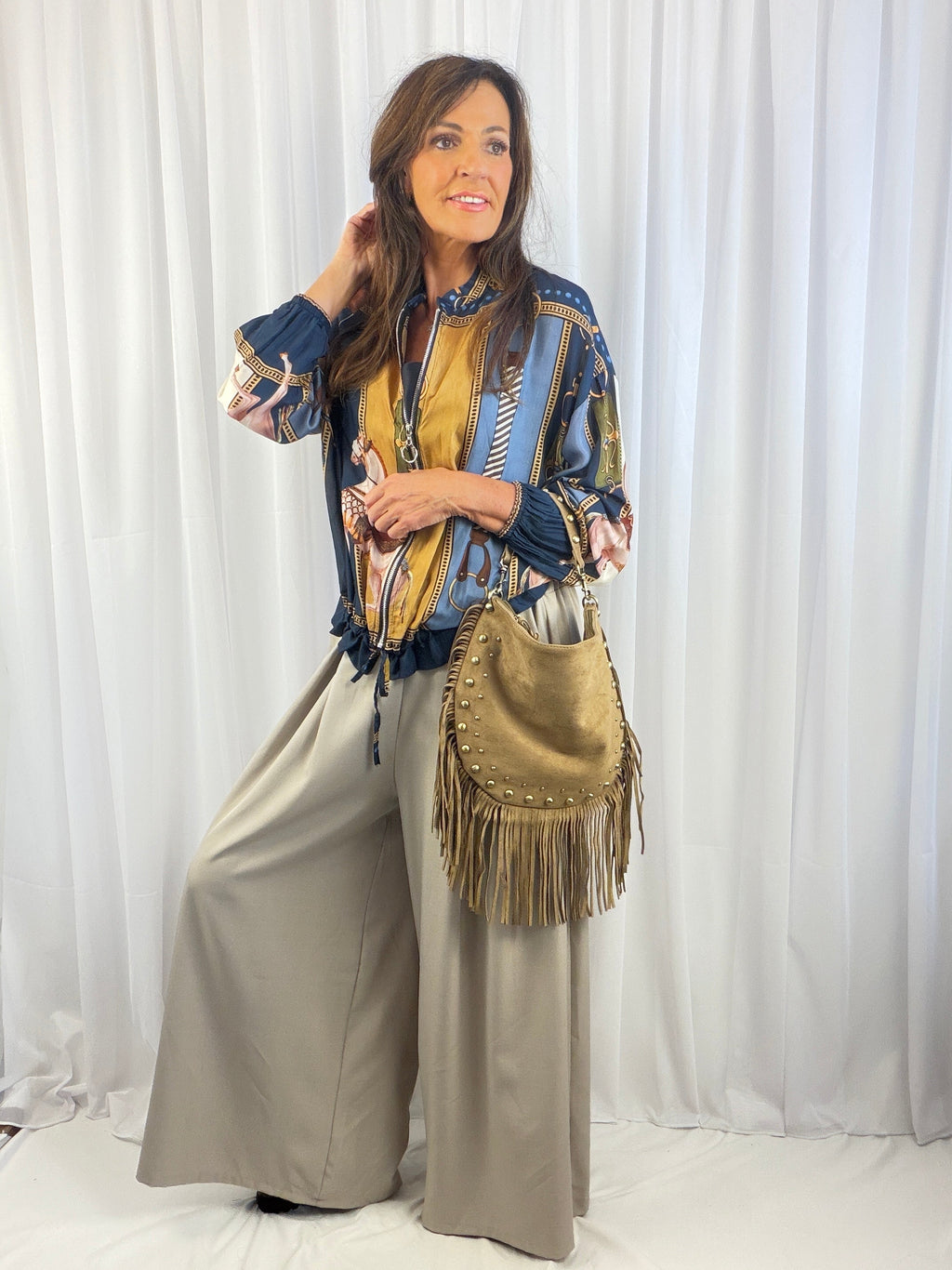 Boho suedette fringe bag