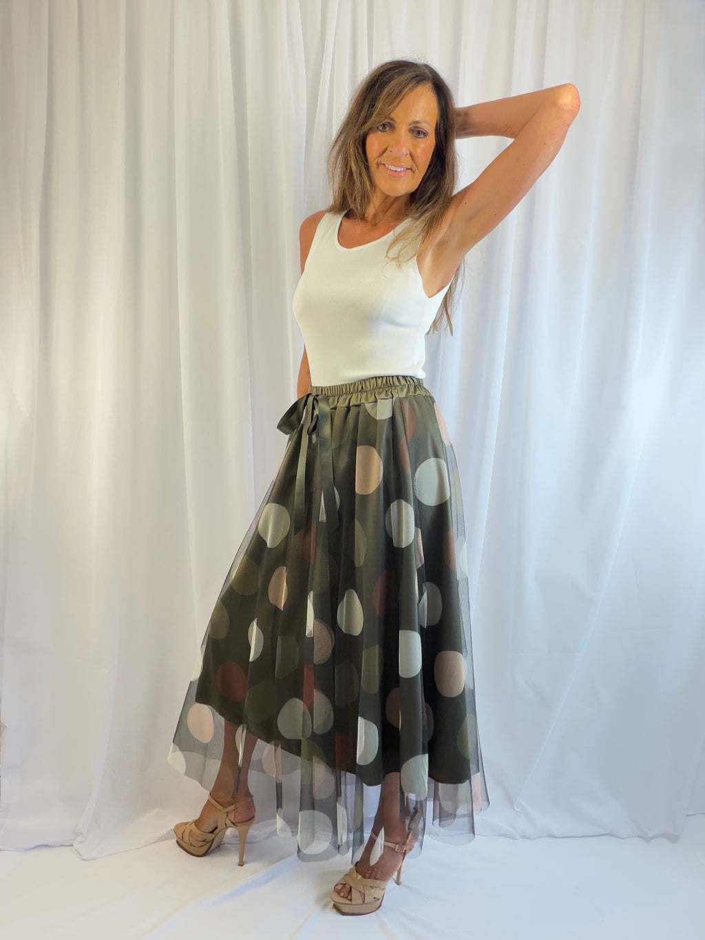 Dee - the LUXE polka dot tulle midi skirt