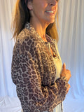 Animal leopard print bomber jacket
