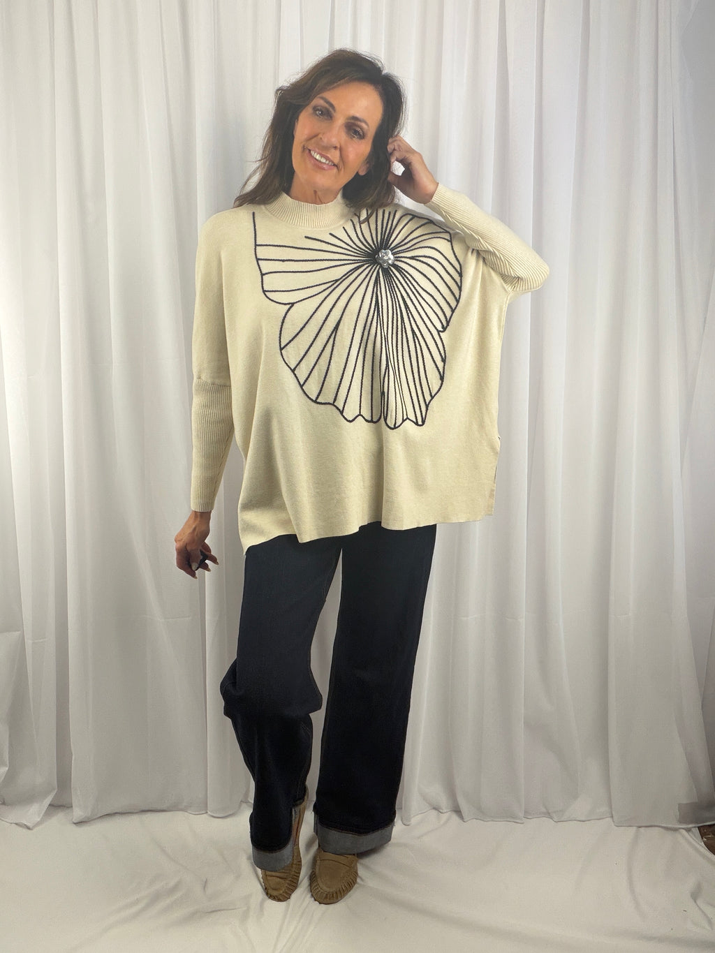 Lily Luxe Flower Jumper — Free Size