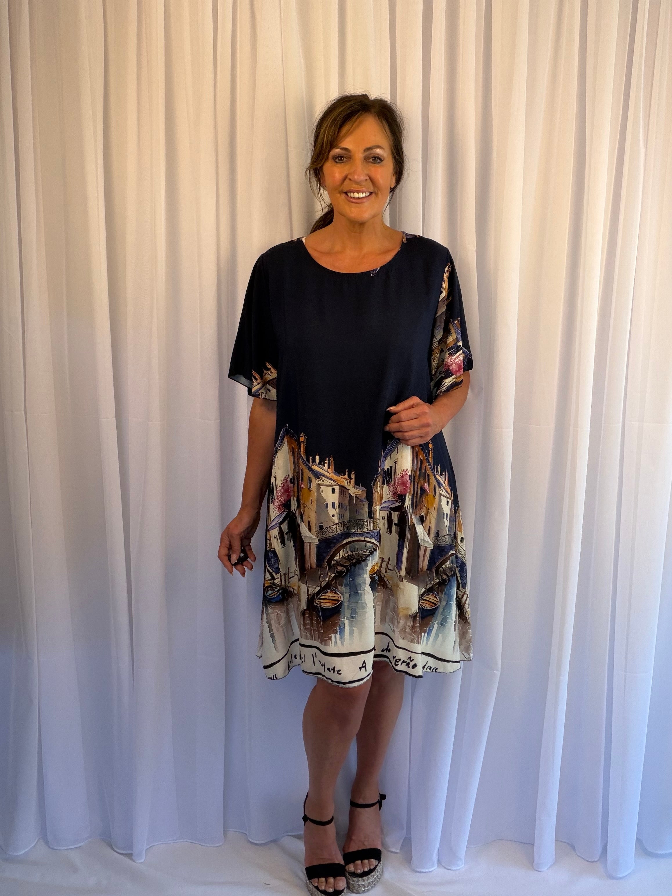 Venice cap sleeve dress