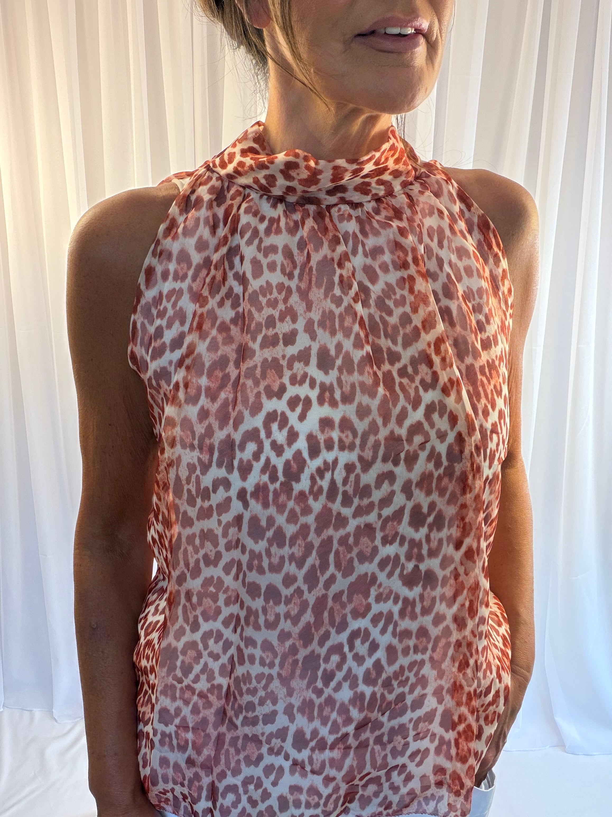 Sue the animal print halter neck top