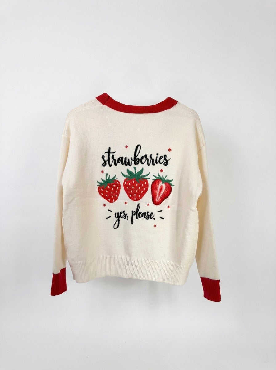 Sally Strawberries & Cream Cardigan