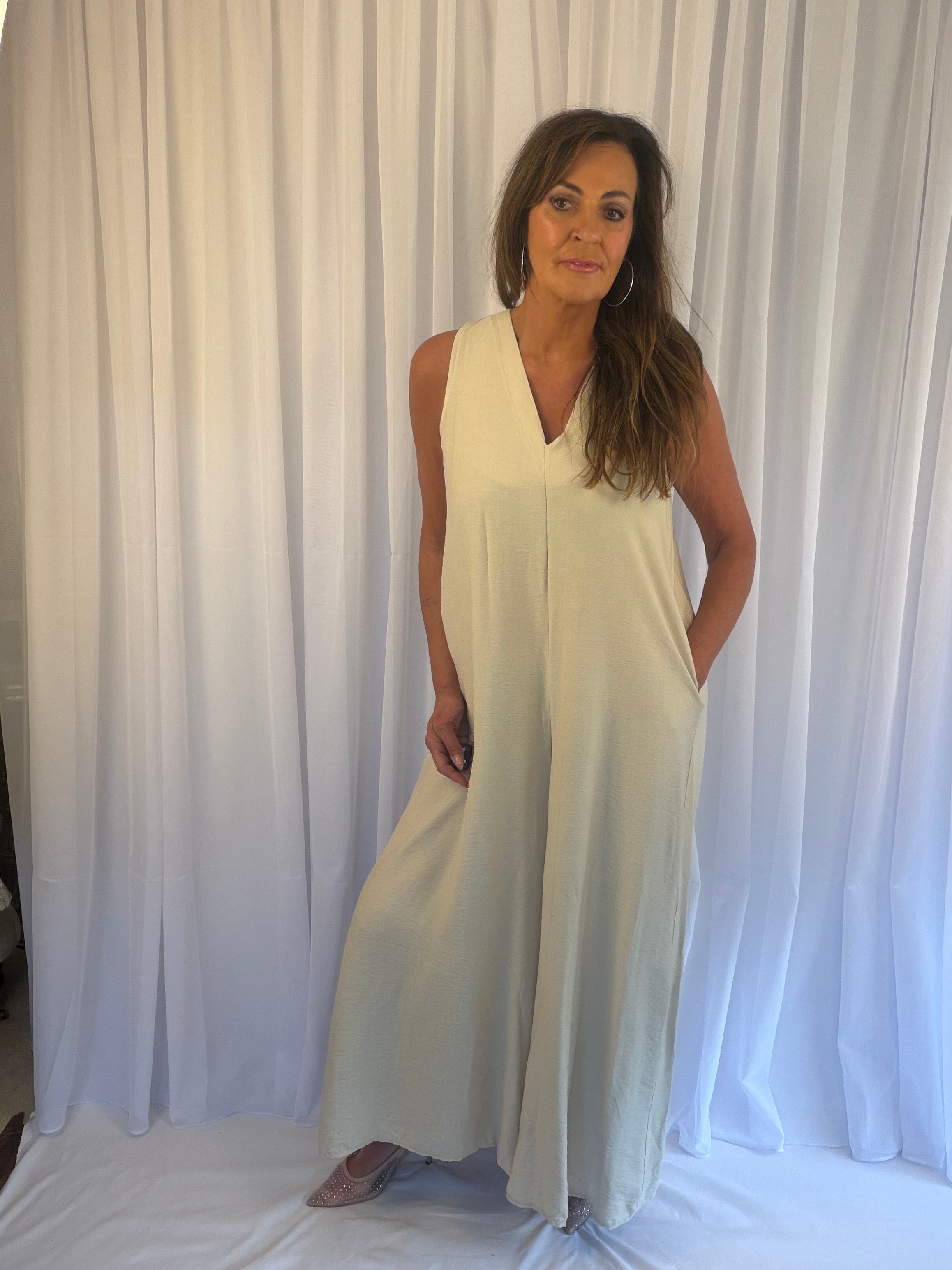 Sleeveless luxe jumpsuit