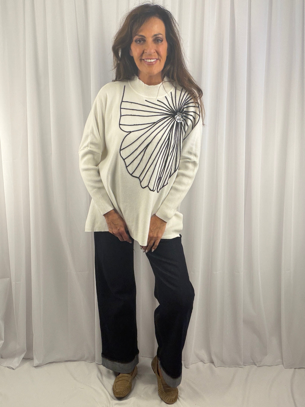Lily Luxe Flower Jumper — Free Size
