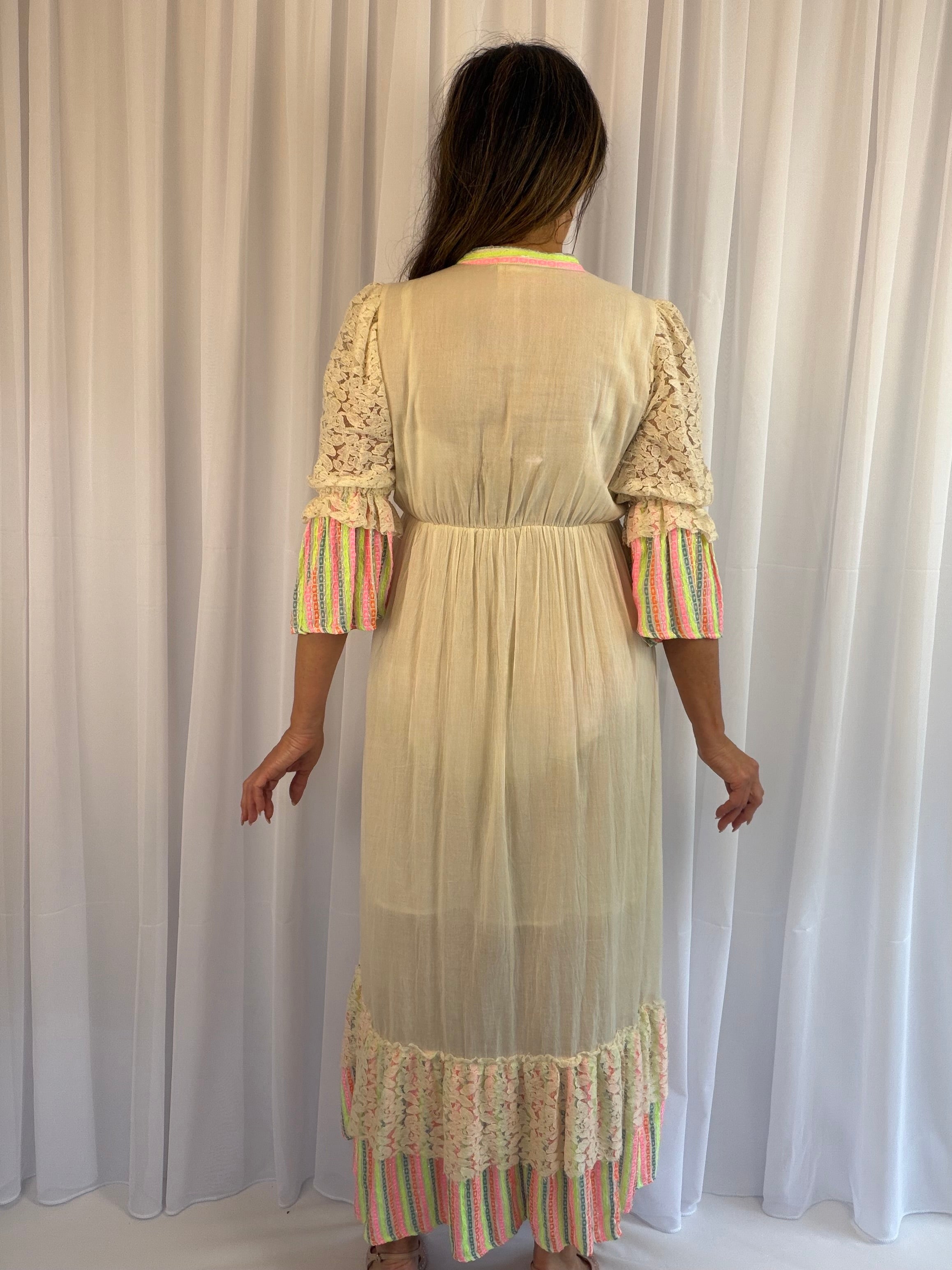 Tanisha Boho cream dream maxi (with fab colour trim)