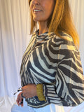 Zebra print bomber jackets