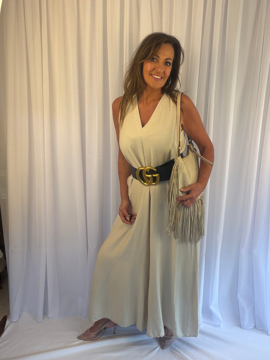 Sleeveless luxe jumpsuit