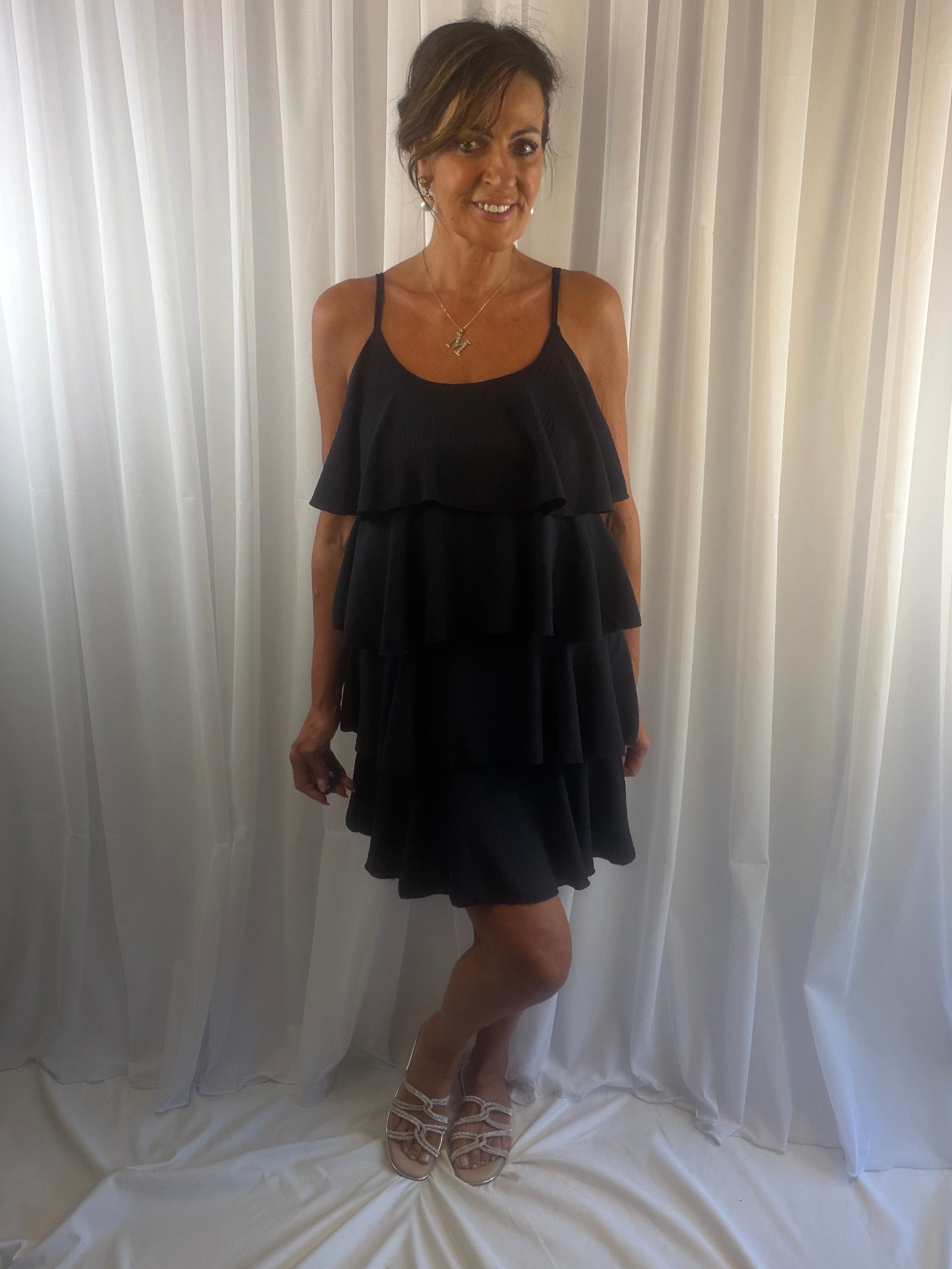 Roxy Ruffle tiered dress (short)
