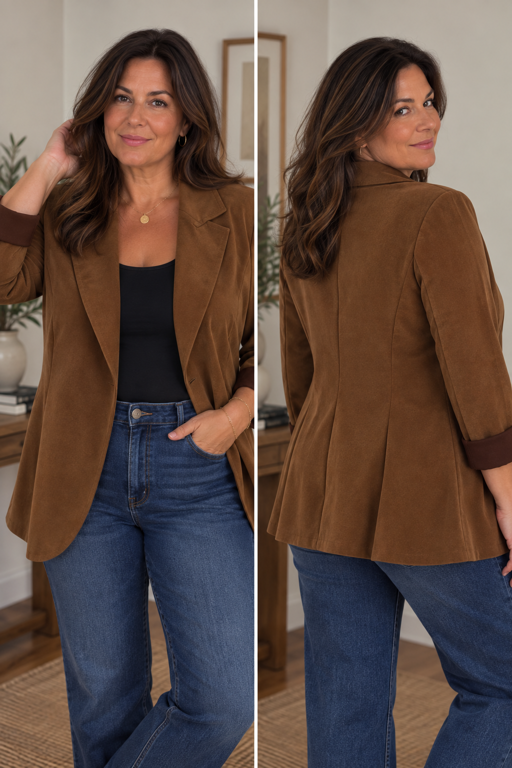 LORRAINE Faux Suede Blazer