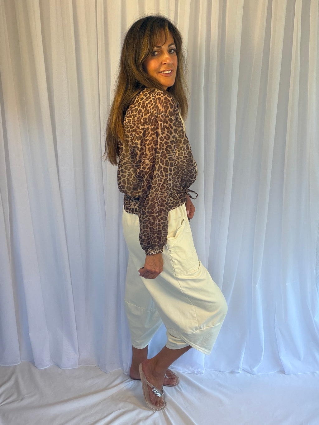 Animal leopard print bomber jacket