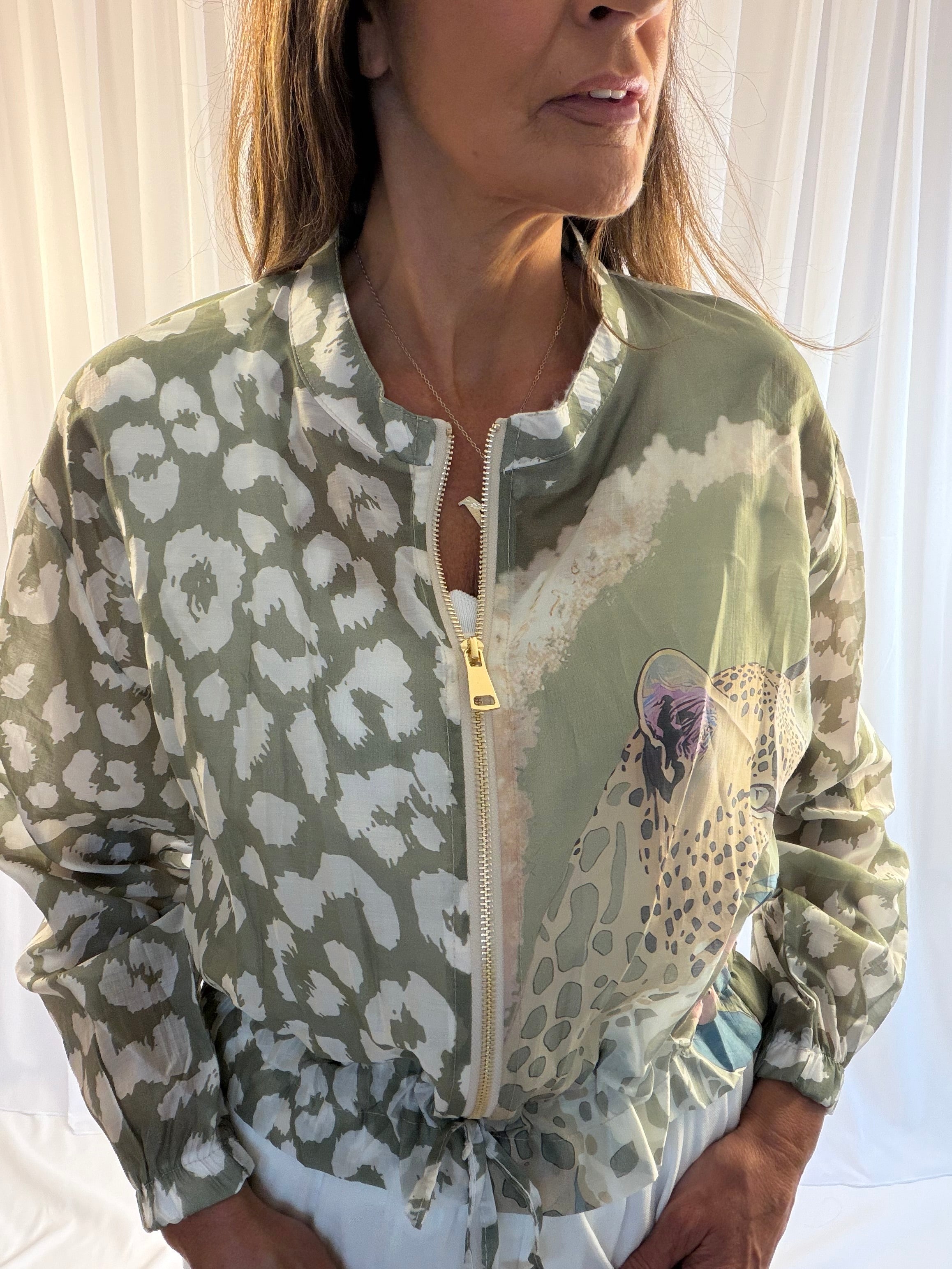 Iona - Animal print bomber jacket