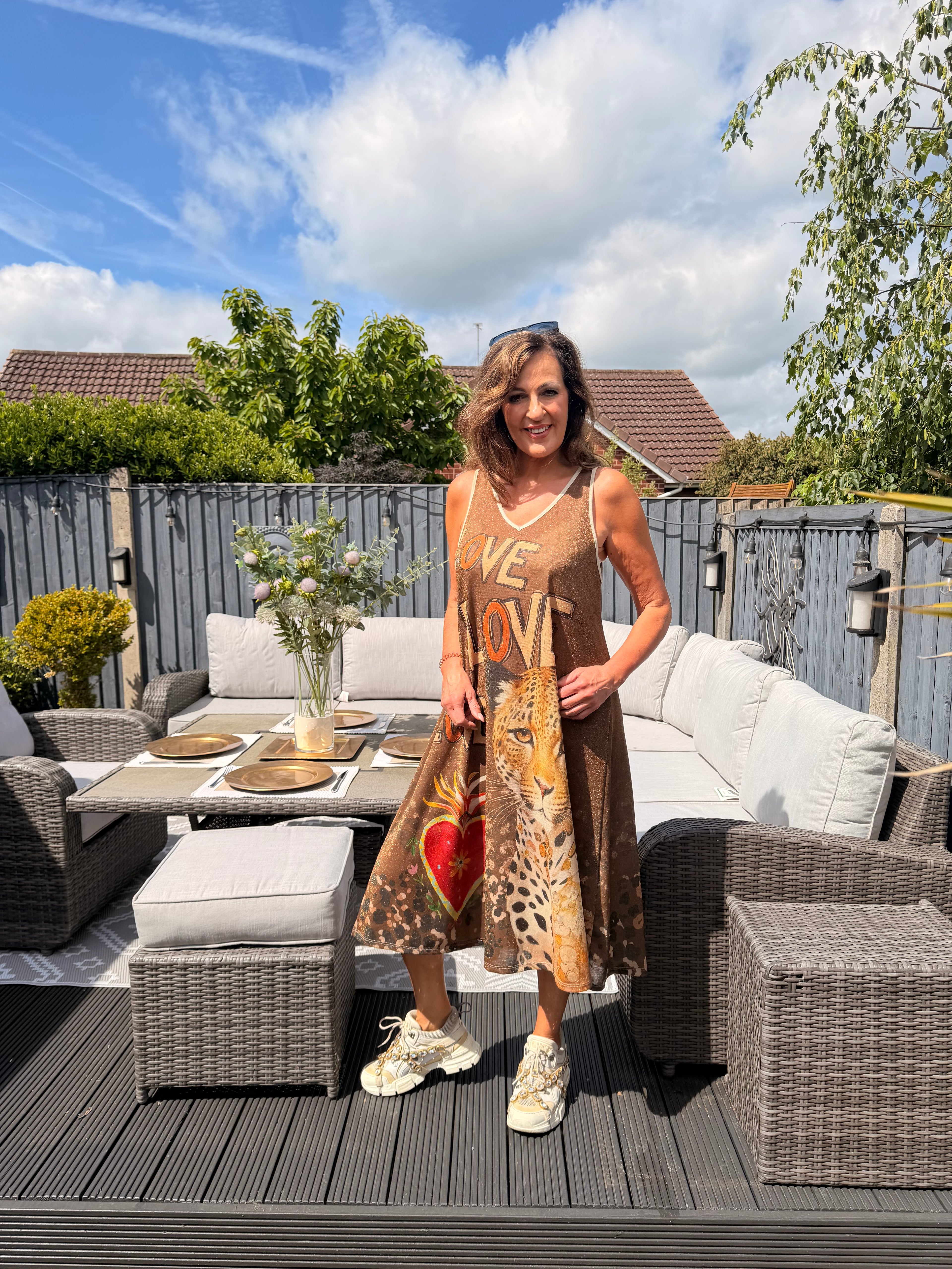 LOVE, LOVE, LOVE shimmer dress