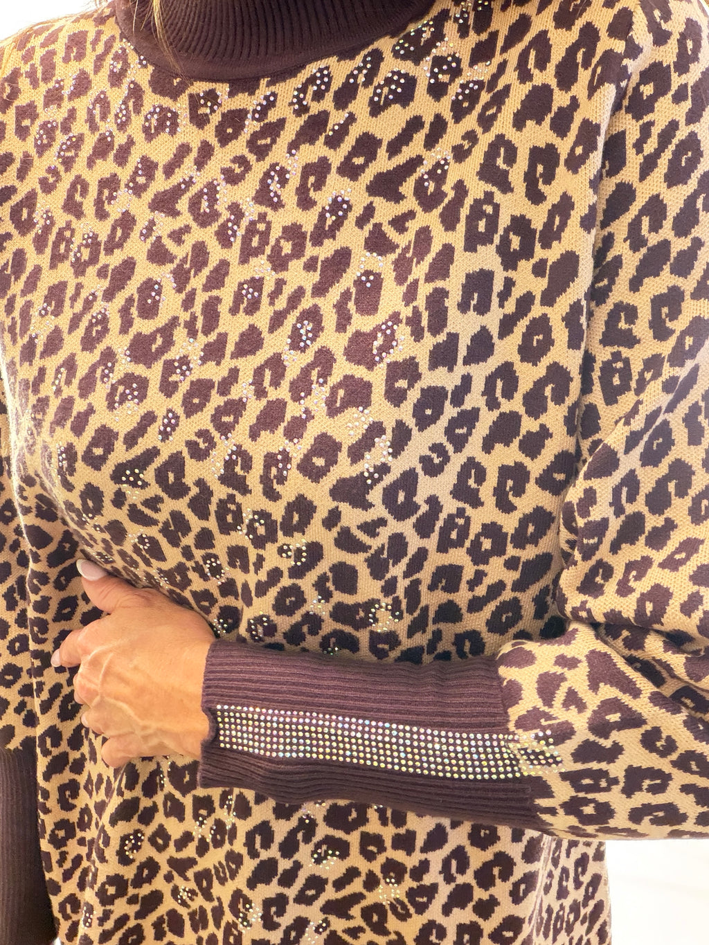 Isabella, animal print sparkle jumper