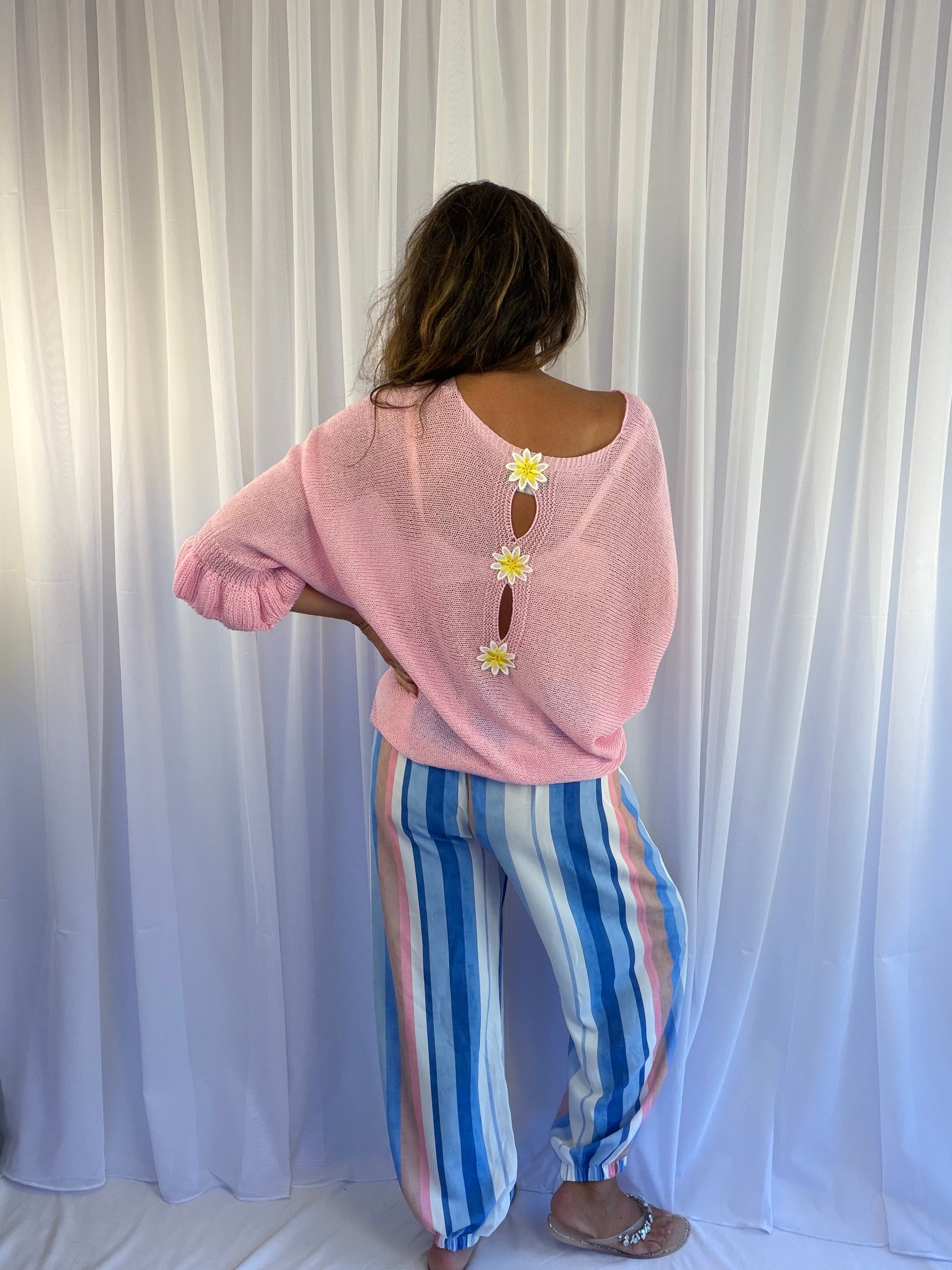 Suzy striped balloon hem trousers