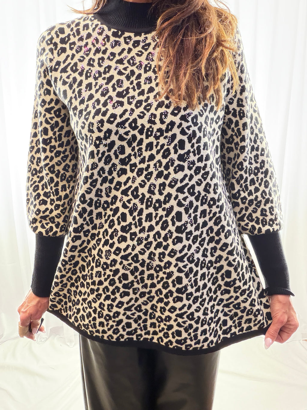 Isabella, animal print sparkle jumper