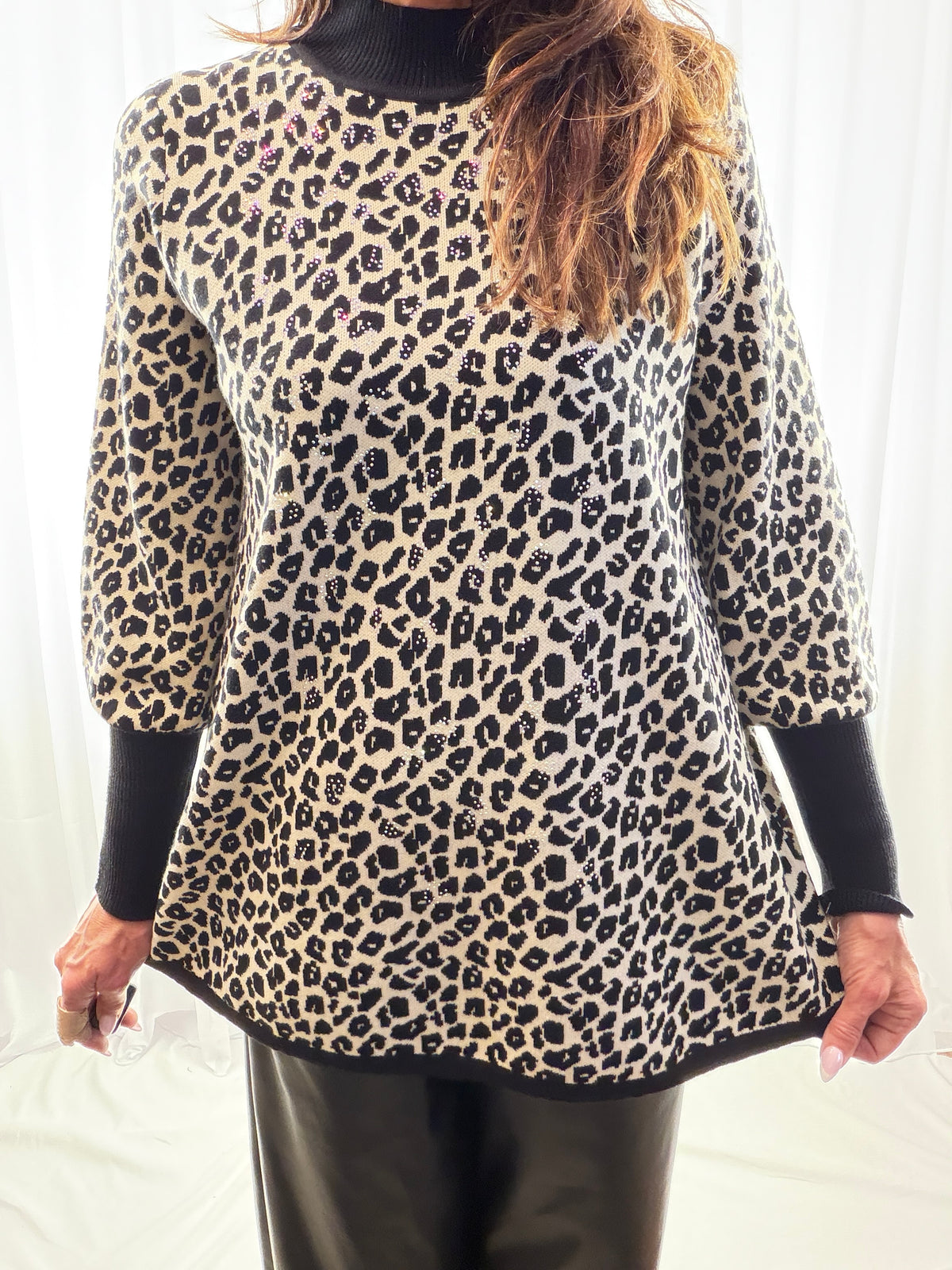 Isabella, animal print sparkle jumper