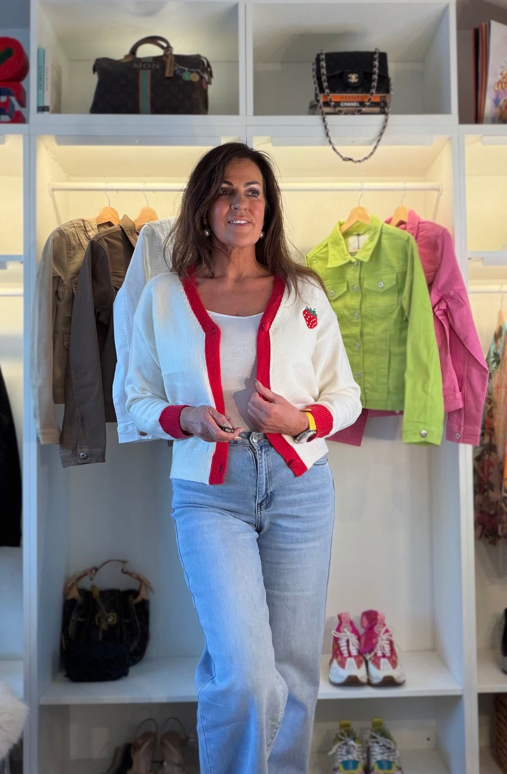 Sally Strawberries & Cream Cardigan