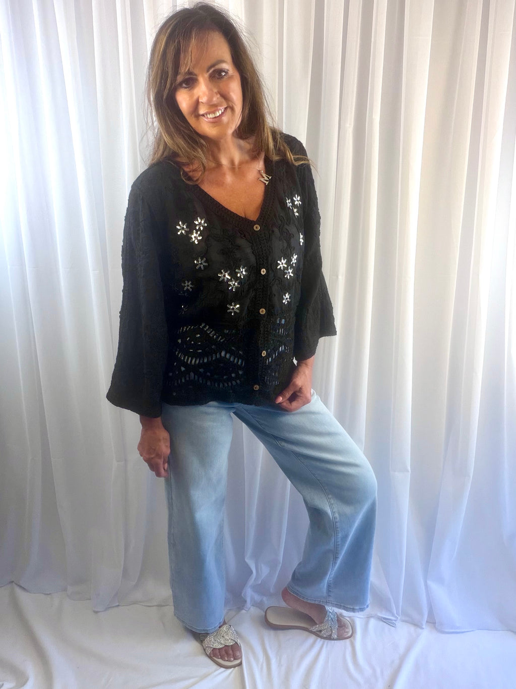 Isla the batwing embellished cardigan