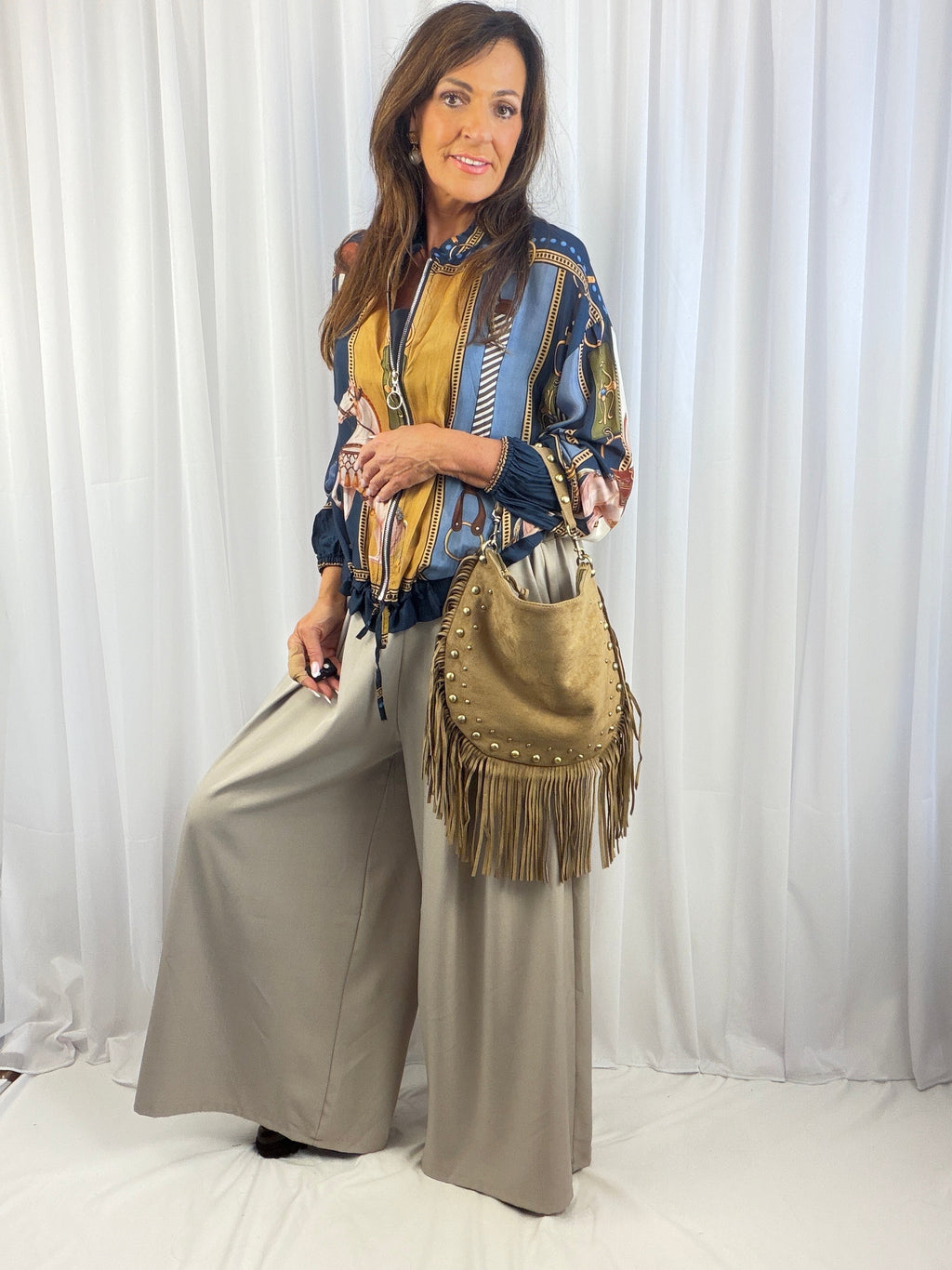 Boho suedette fringe bag