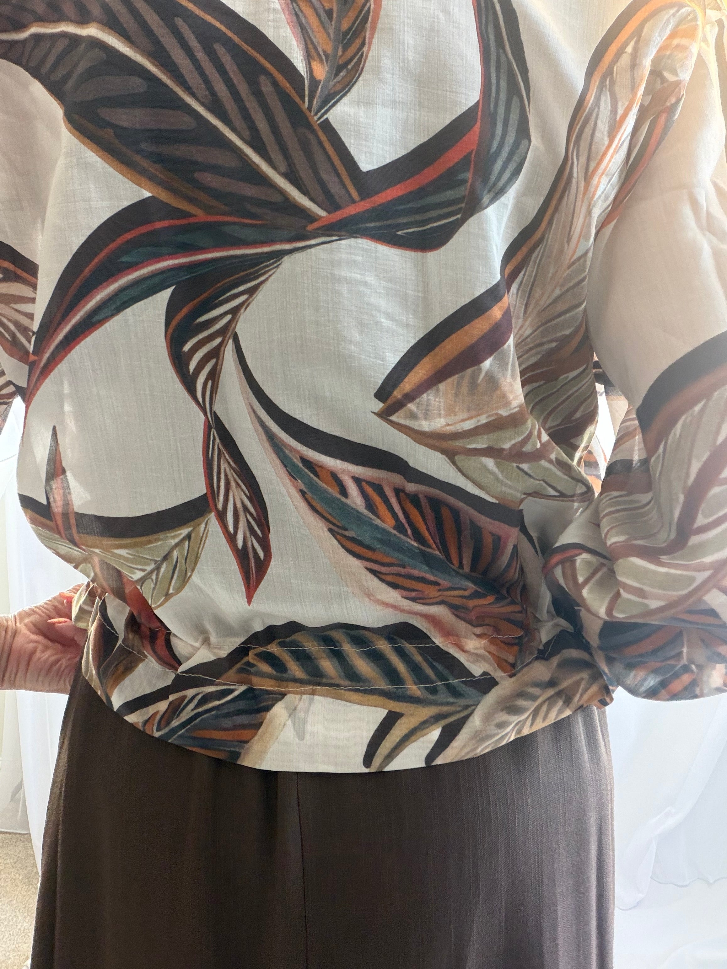 Clara Cream leafy bomber