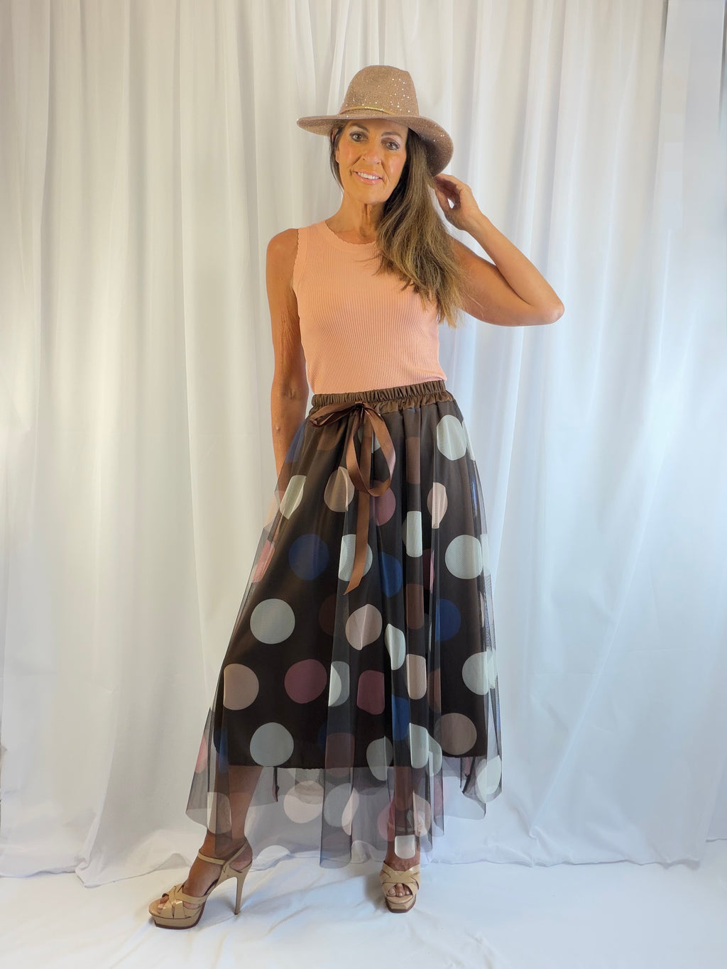 Dee - the LUXE polka dot tulle midi skirt