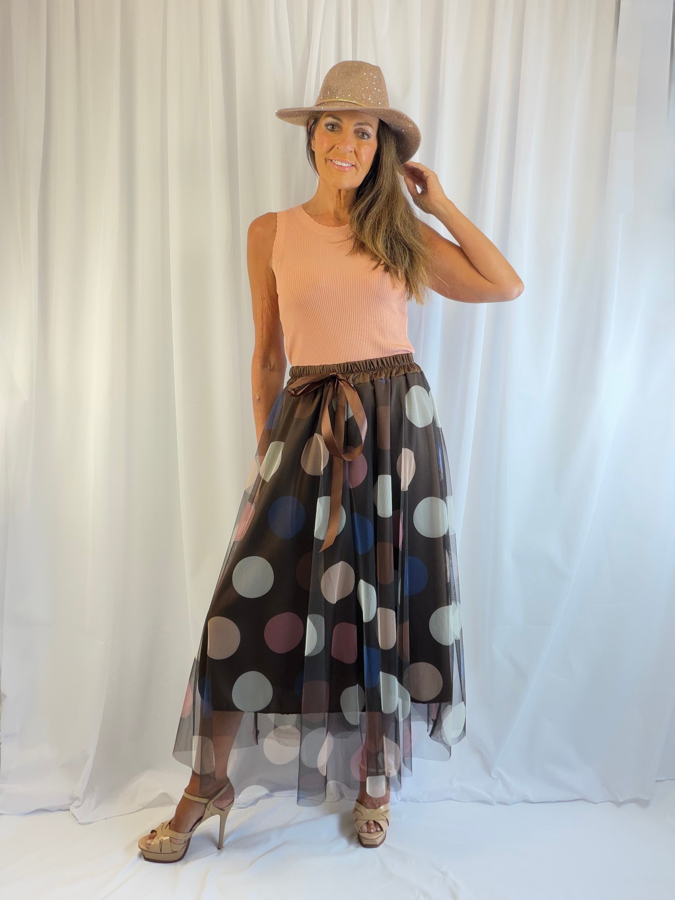 Dee - the LUXE polka dot tulle midi skirt