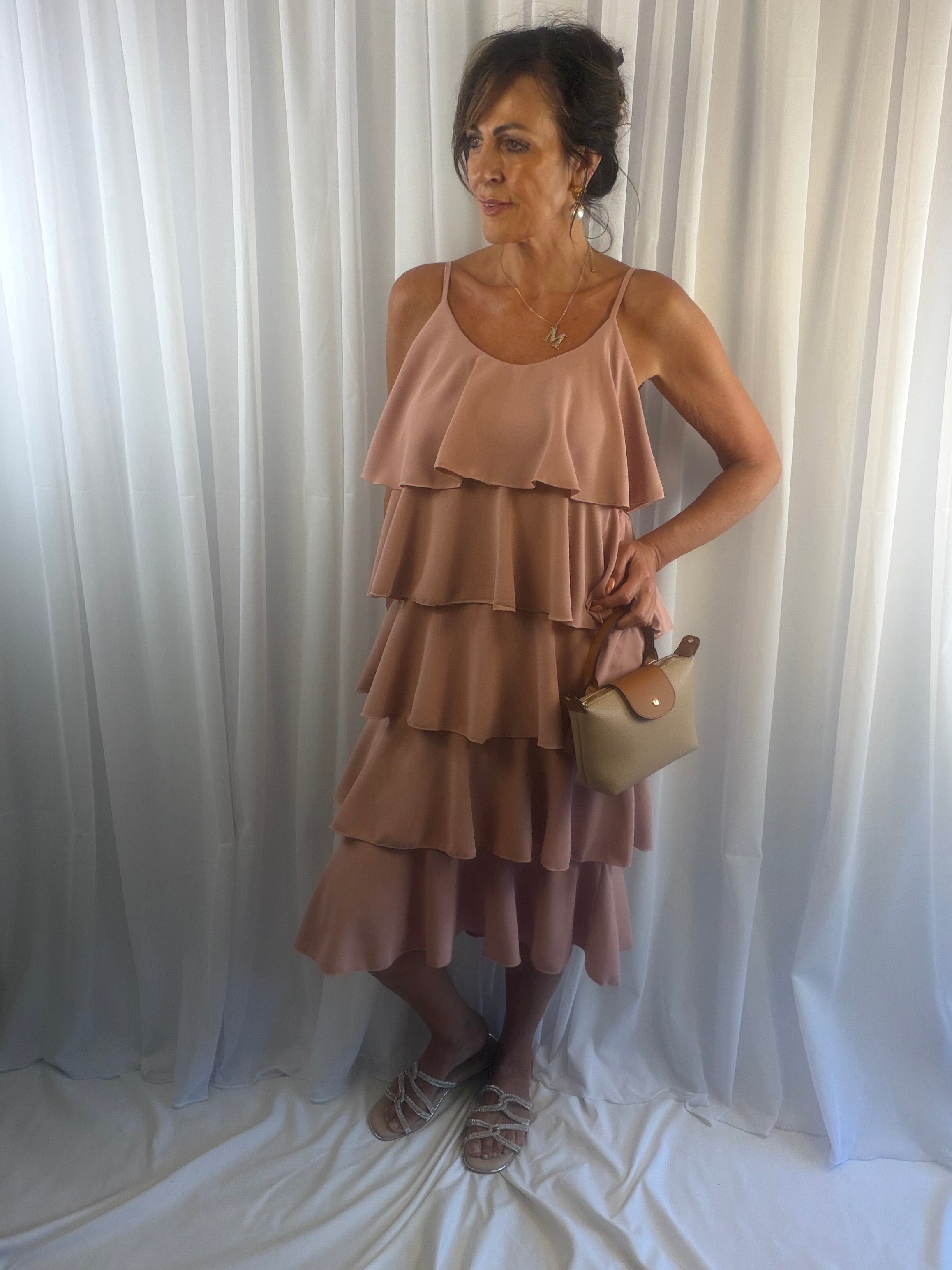 Roxy ruffle tiered midi dress