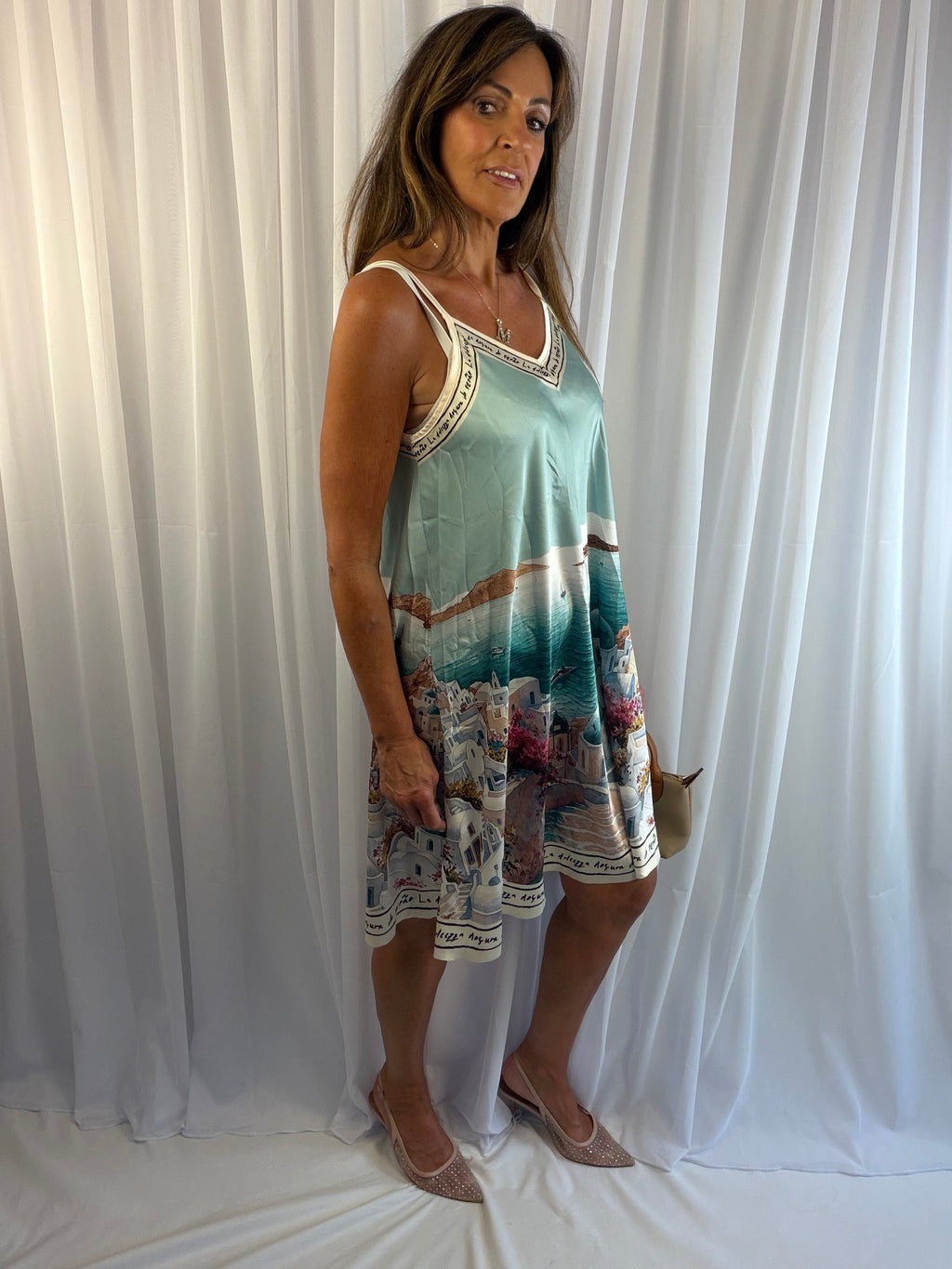 Santorini Scenic cami midi dress