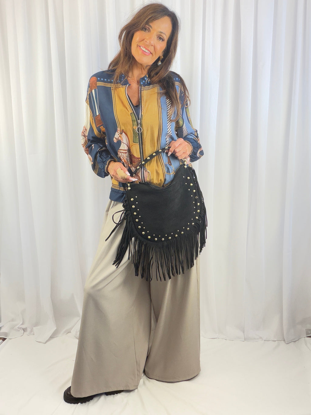 Boho suedette fringe bag