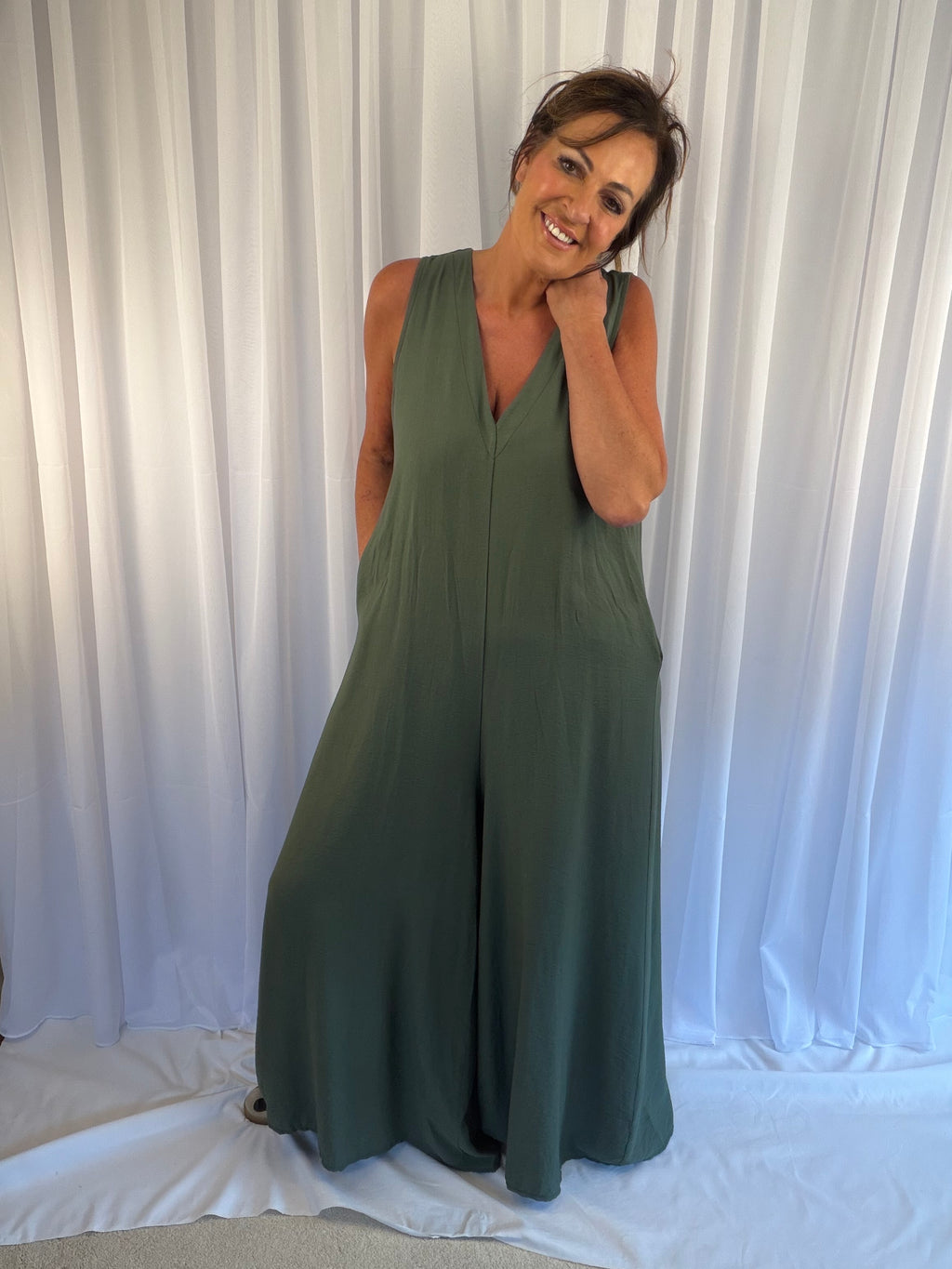 Sleeveless luxe jumpsuit