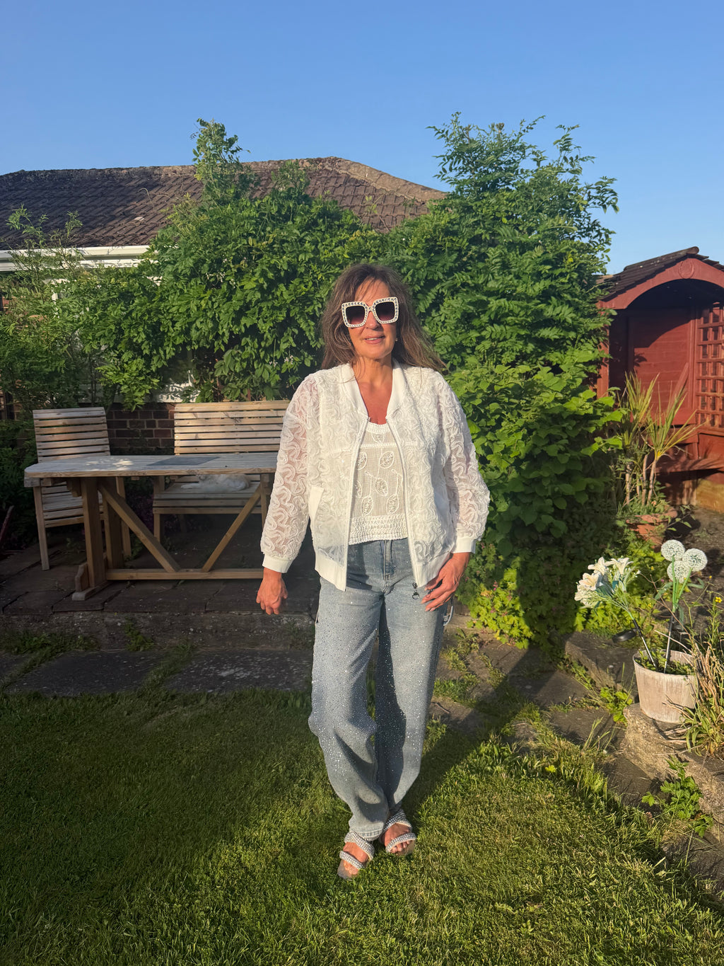 Lori white bomber jacket