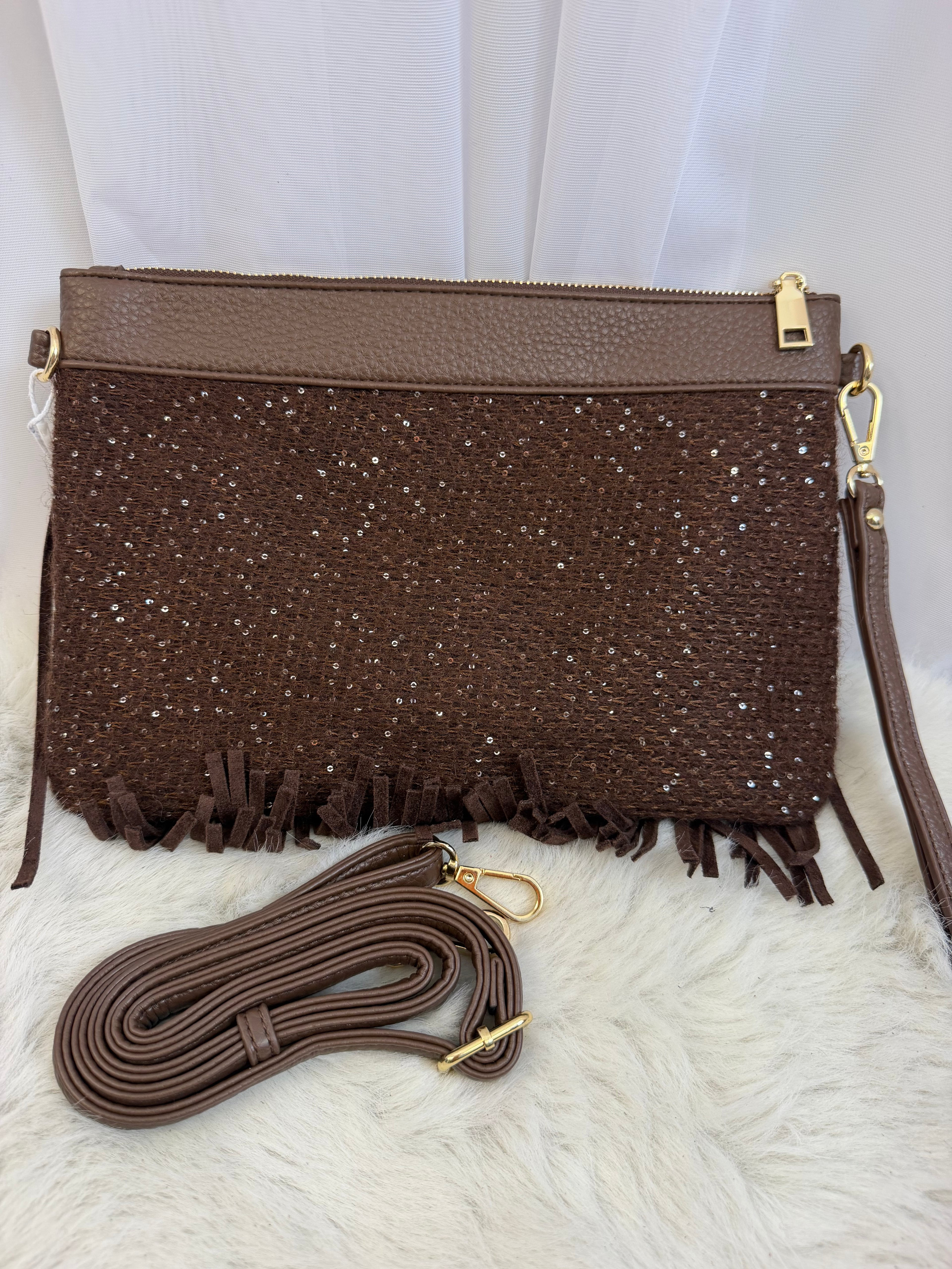 Francesca the tassel glitter handbag