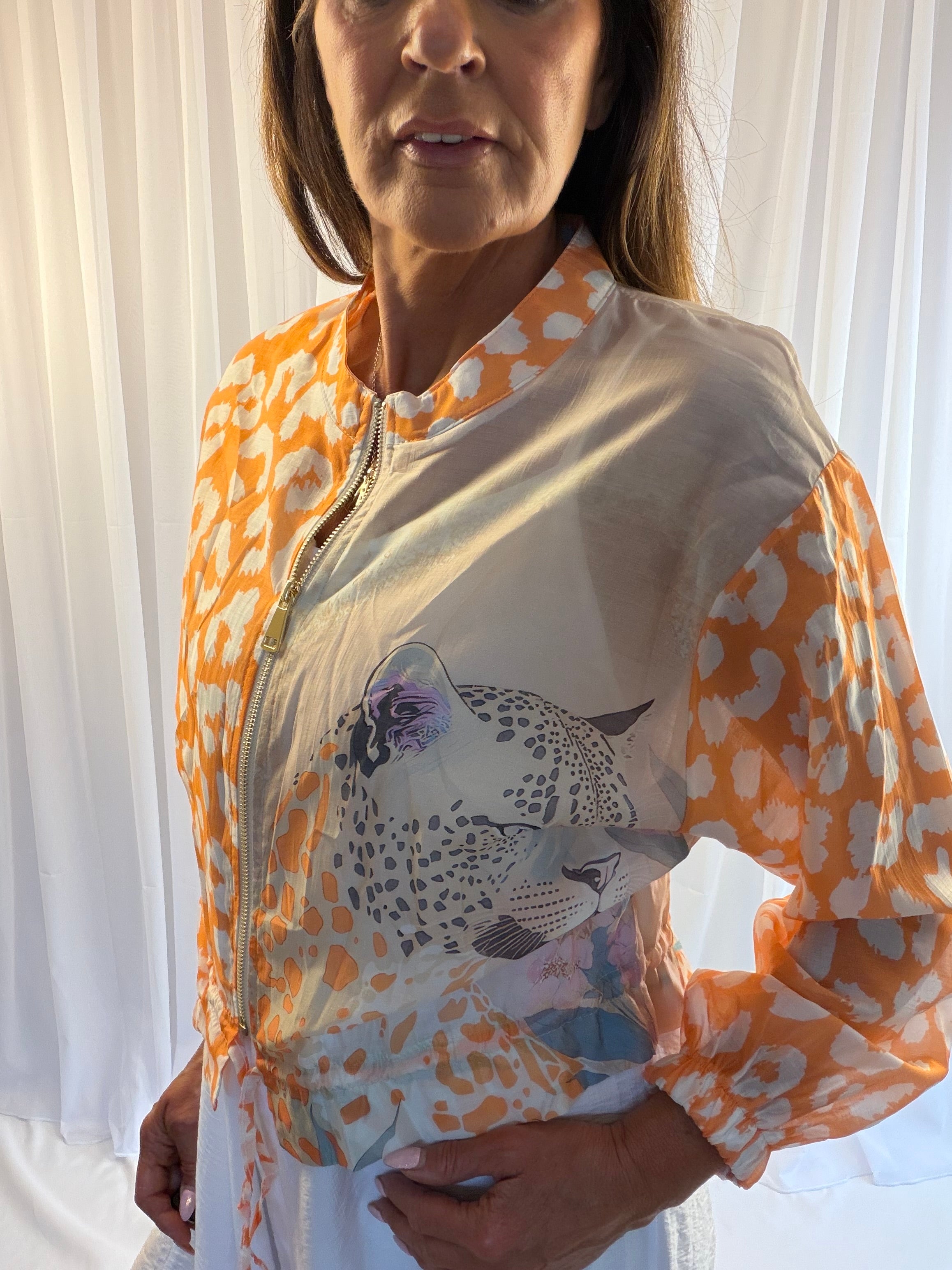 Iona - Animal print bomber jacket