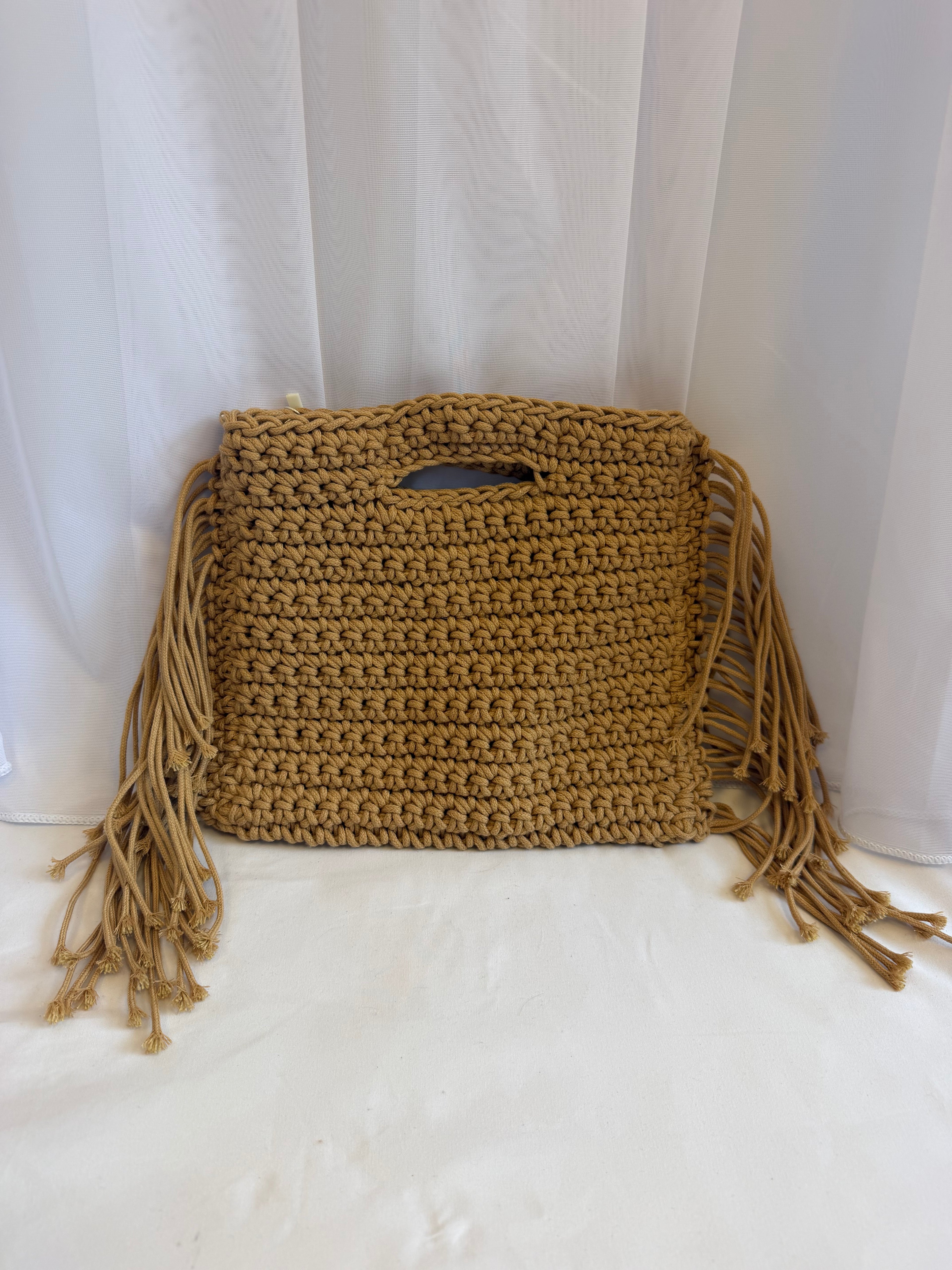 Boho woven fringe bag