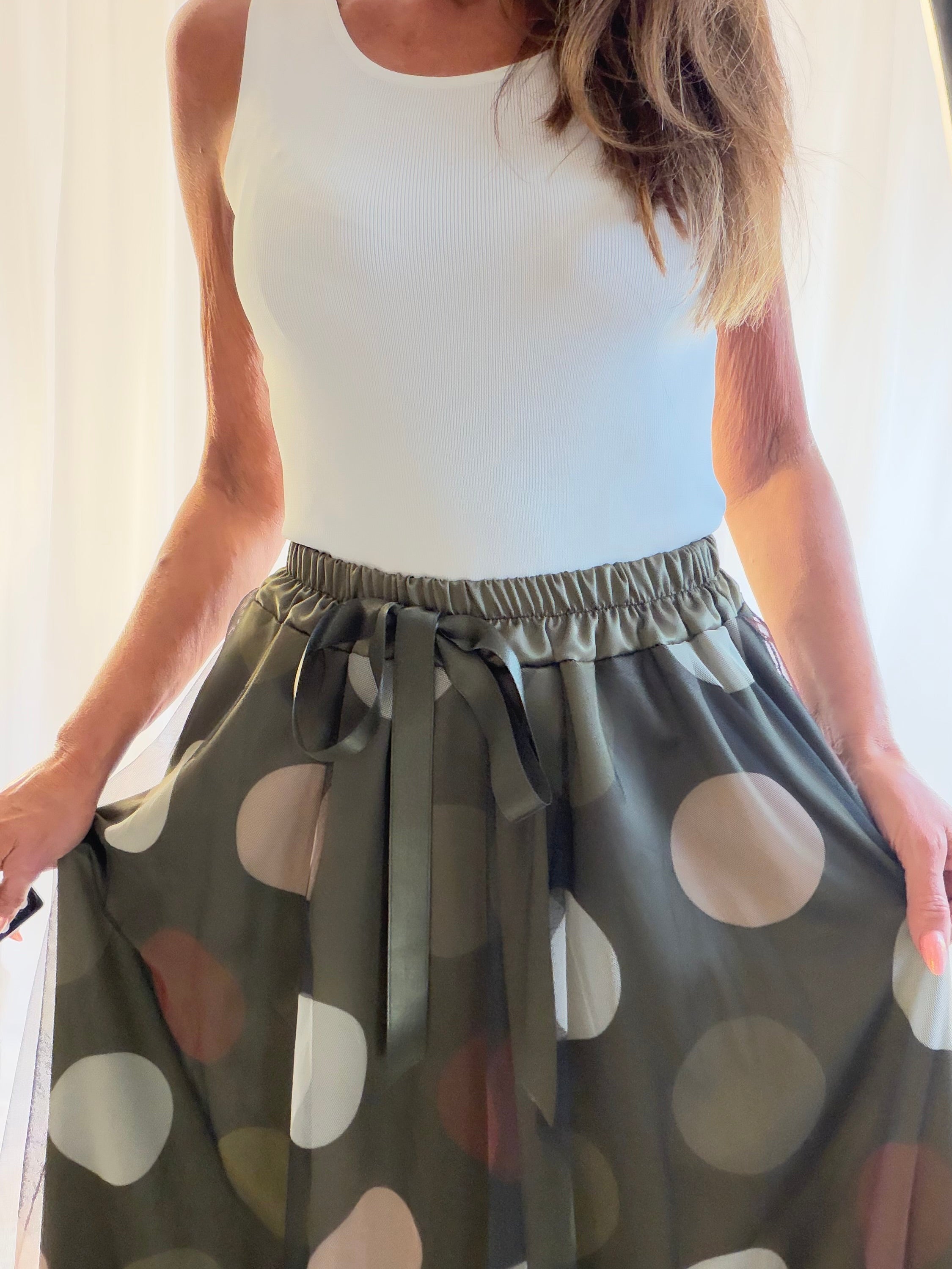 Dee - the LUXE polka dot tulle midi skirt