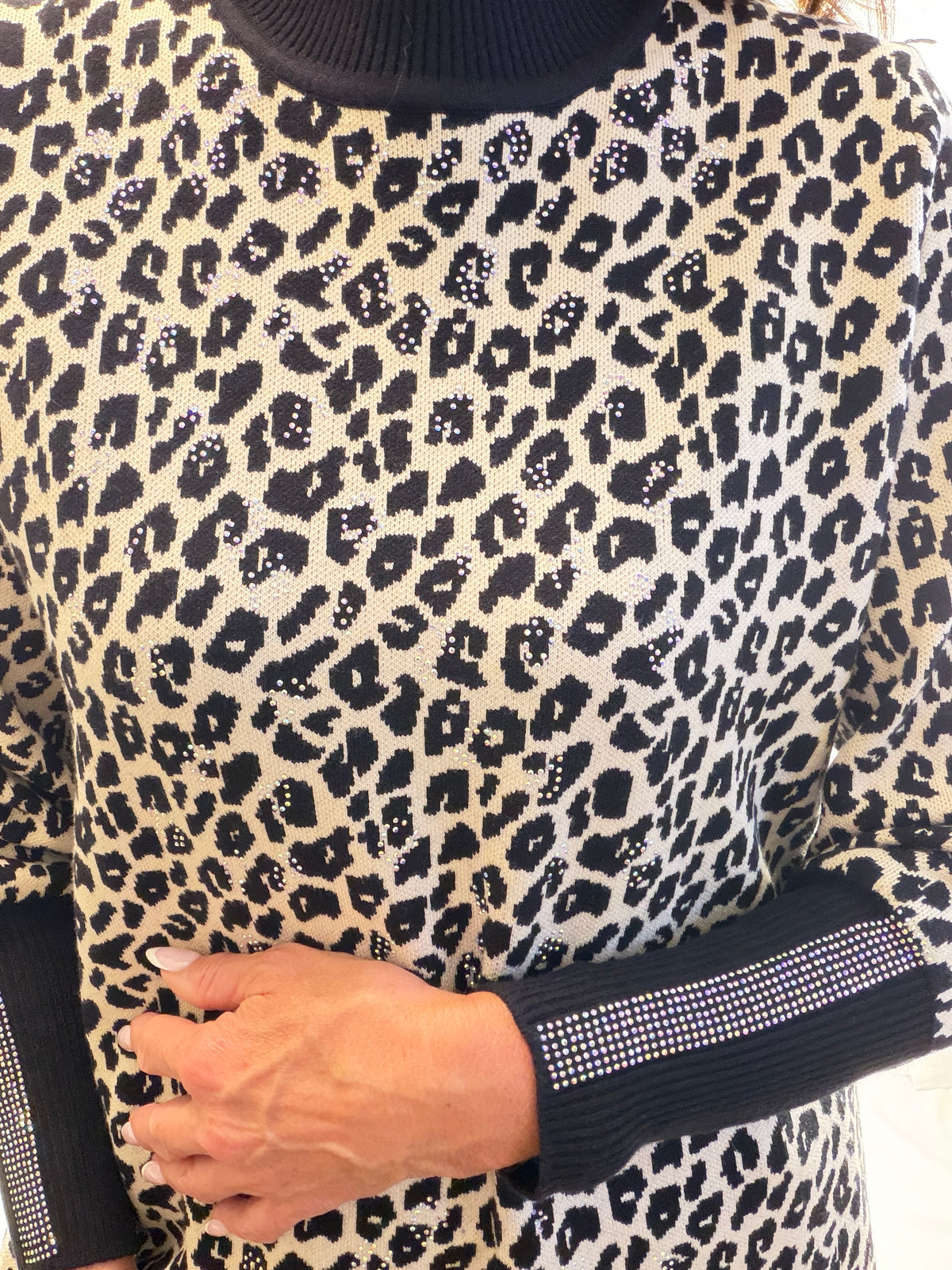 Isabella, animal print sparkle jumper