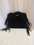 Boho woven fringe bag
