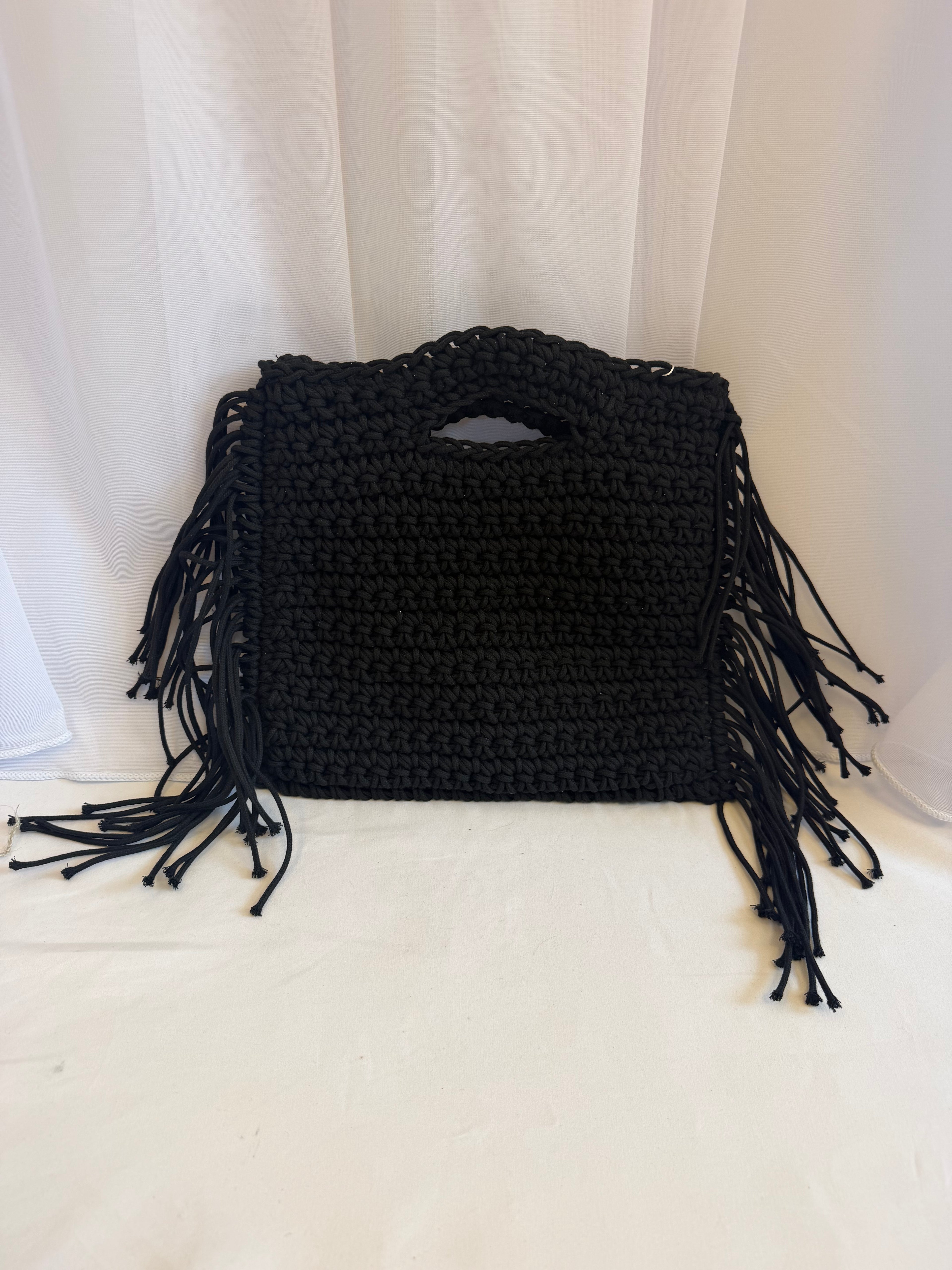 Boho woven fringe bag