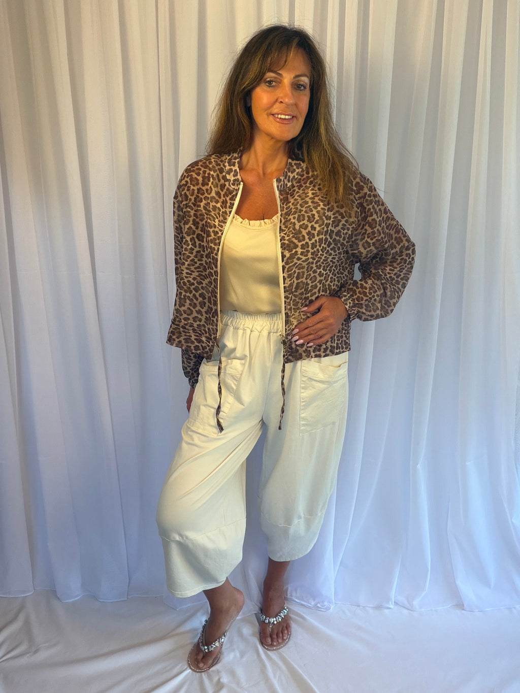 Animal leopard print bomber jacket