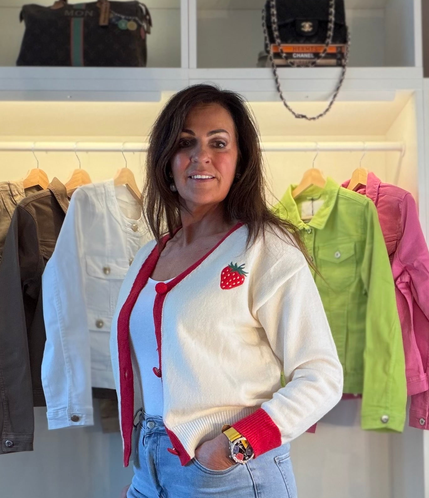 Sally Strawberries & Cream Cardigan