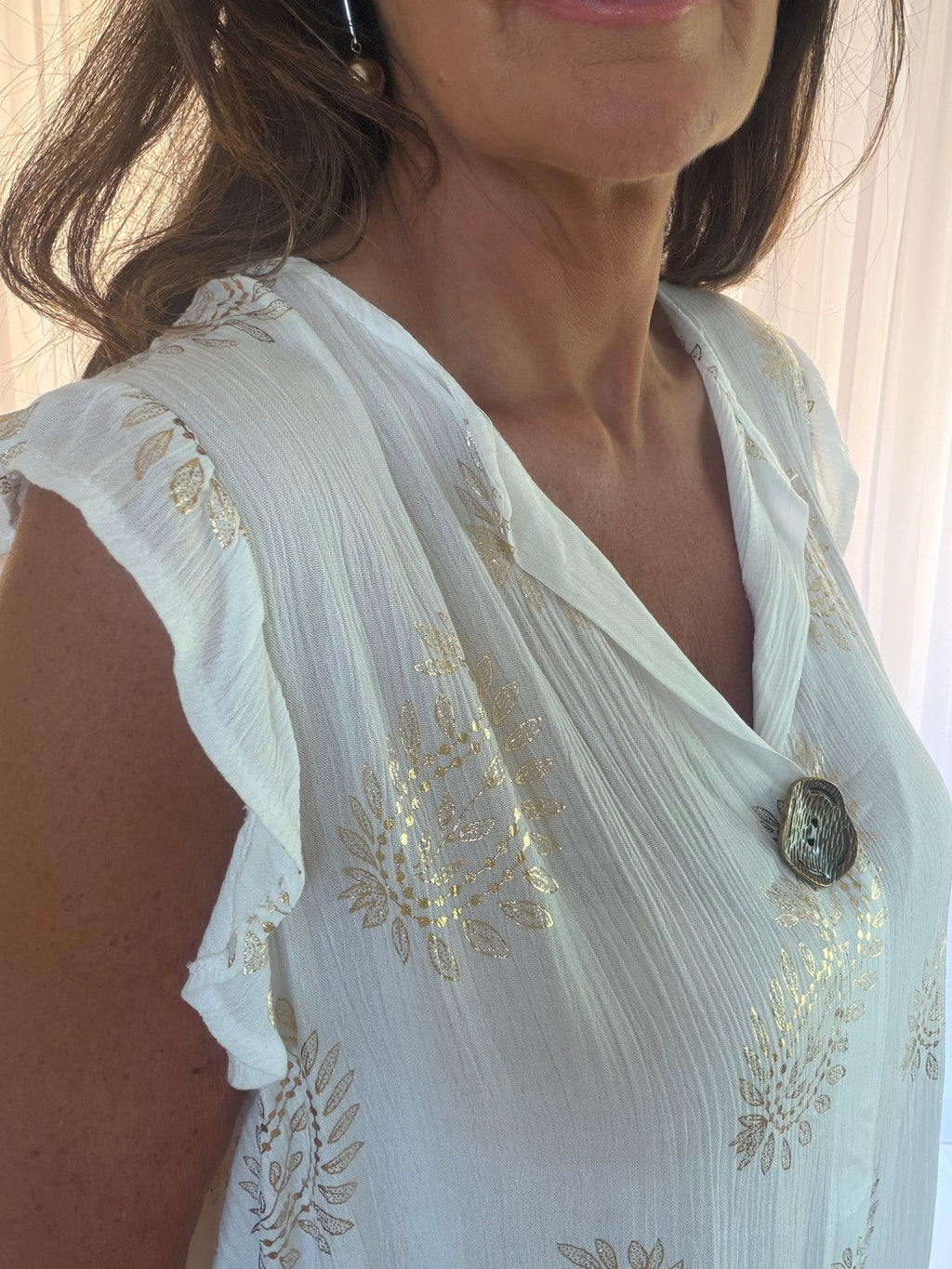 Arabian gold paisley midi dress