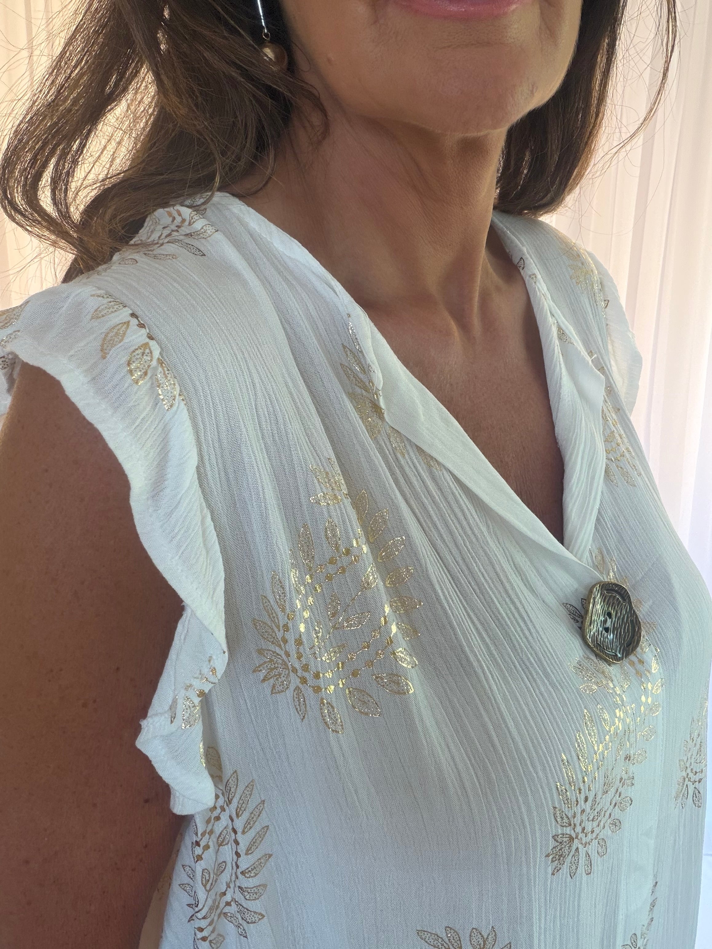 Arabian gold paisley midi dress