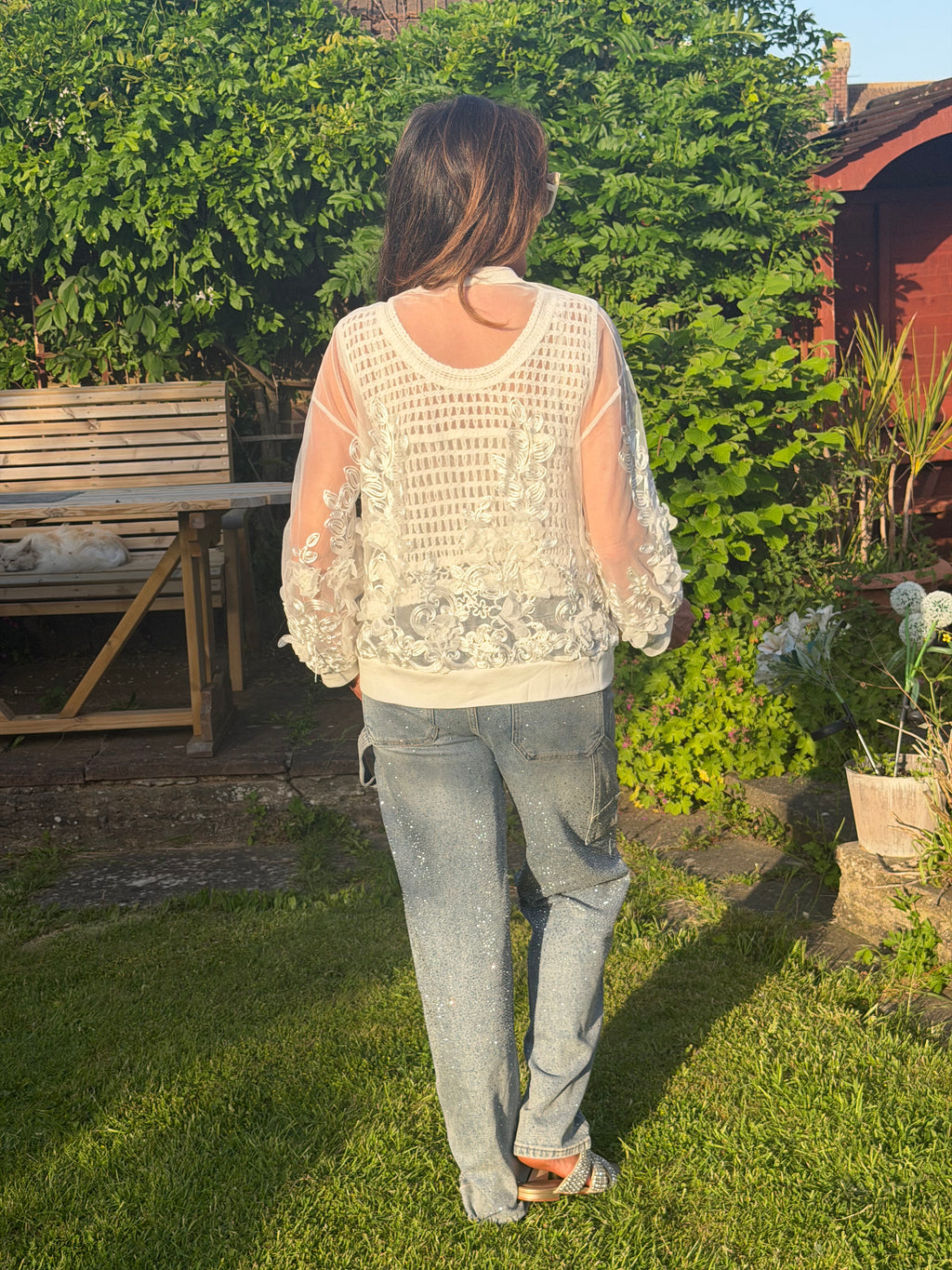 Leigh white Bomber jacket