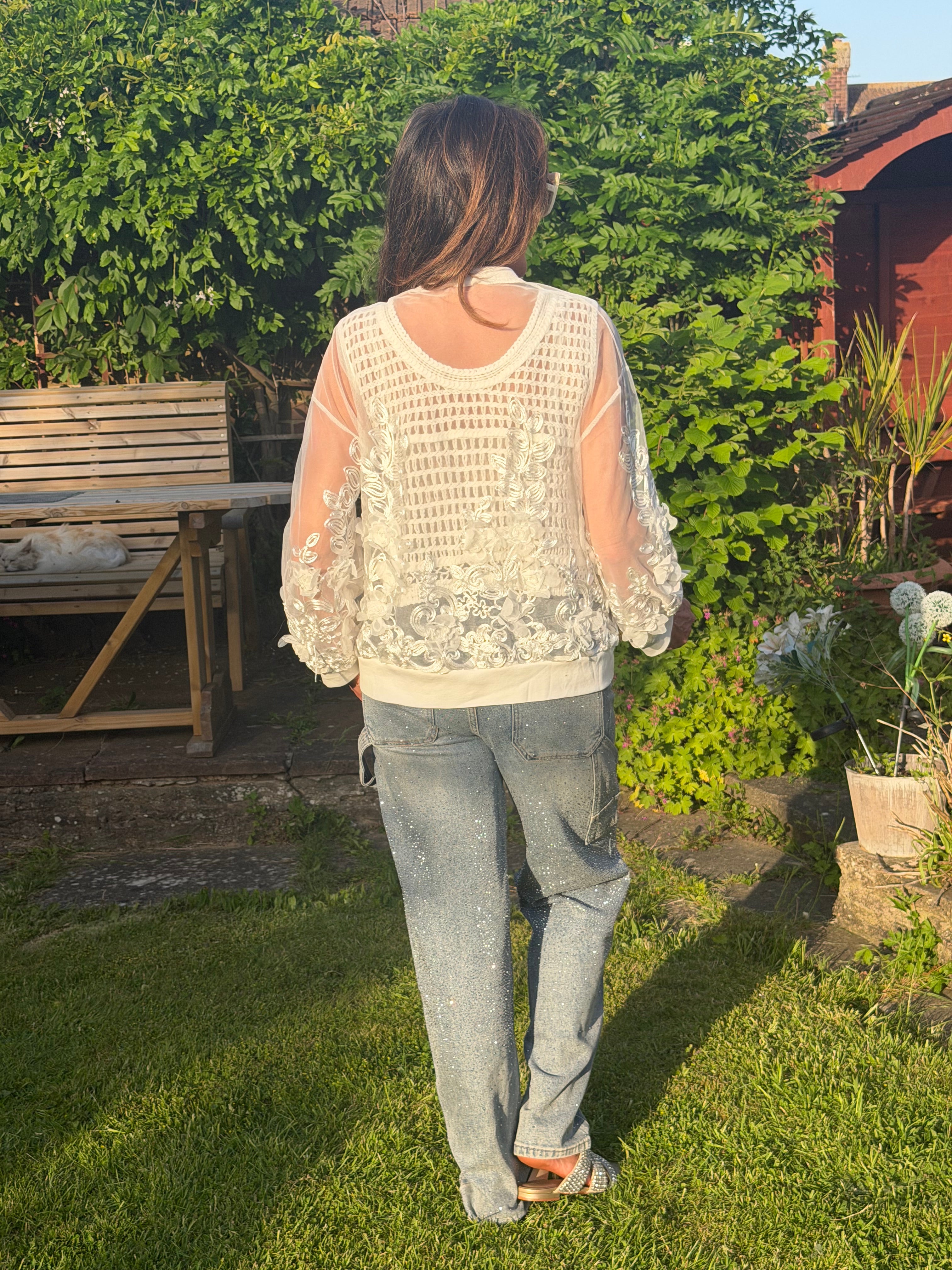 Leigh white Bomber jacket