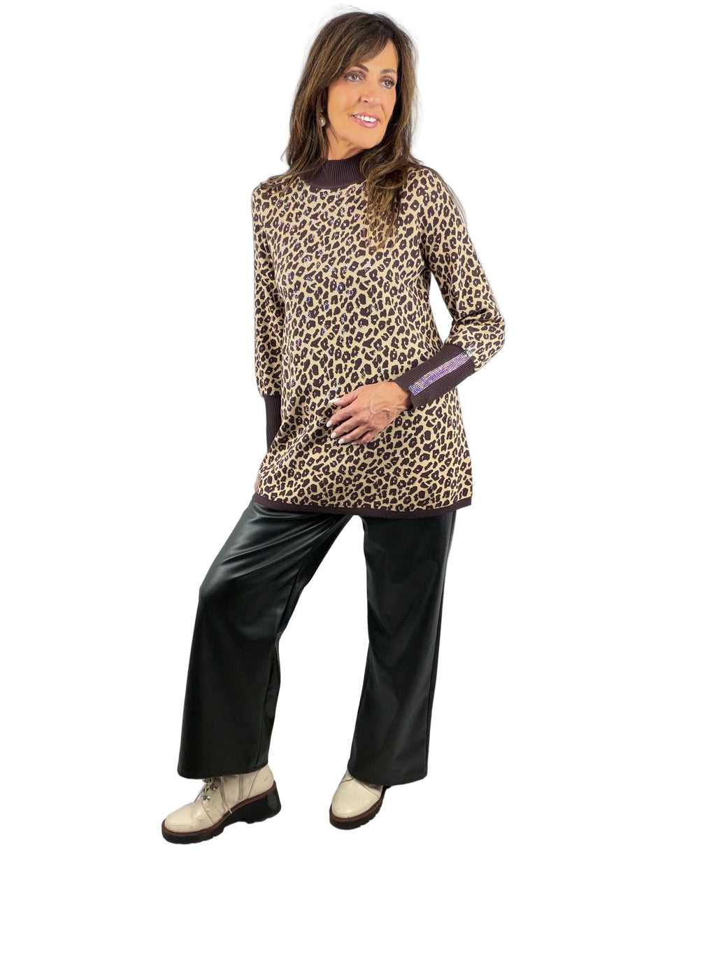 Isabella, animal print sparkle jumper