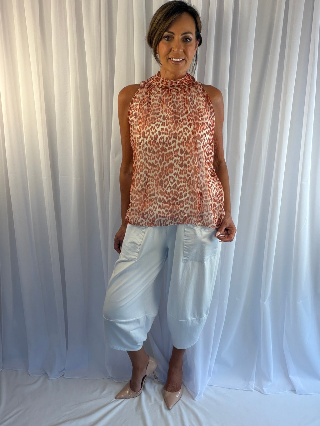Sue the animal print halter neck top